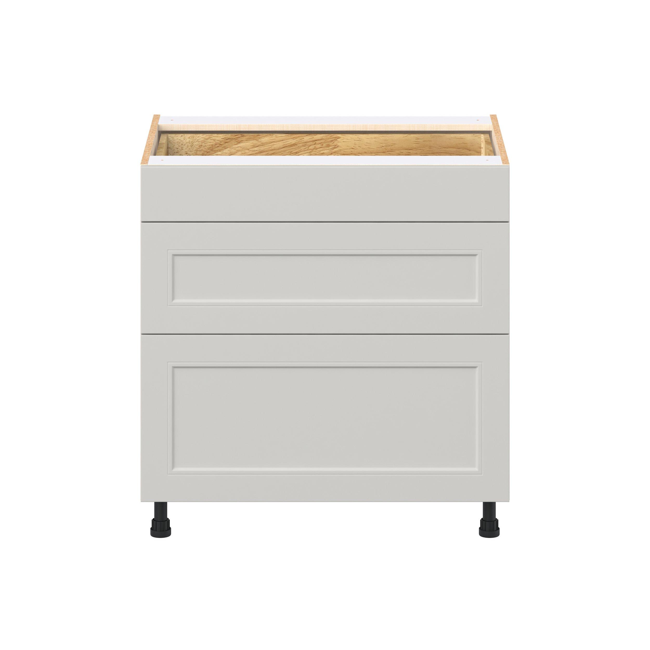 Lenox 33 in. Painted Light Gray Drawer Base Cabinet