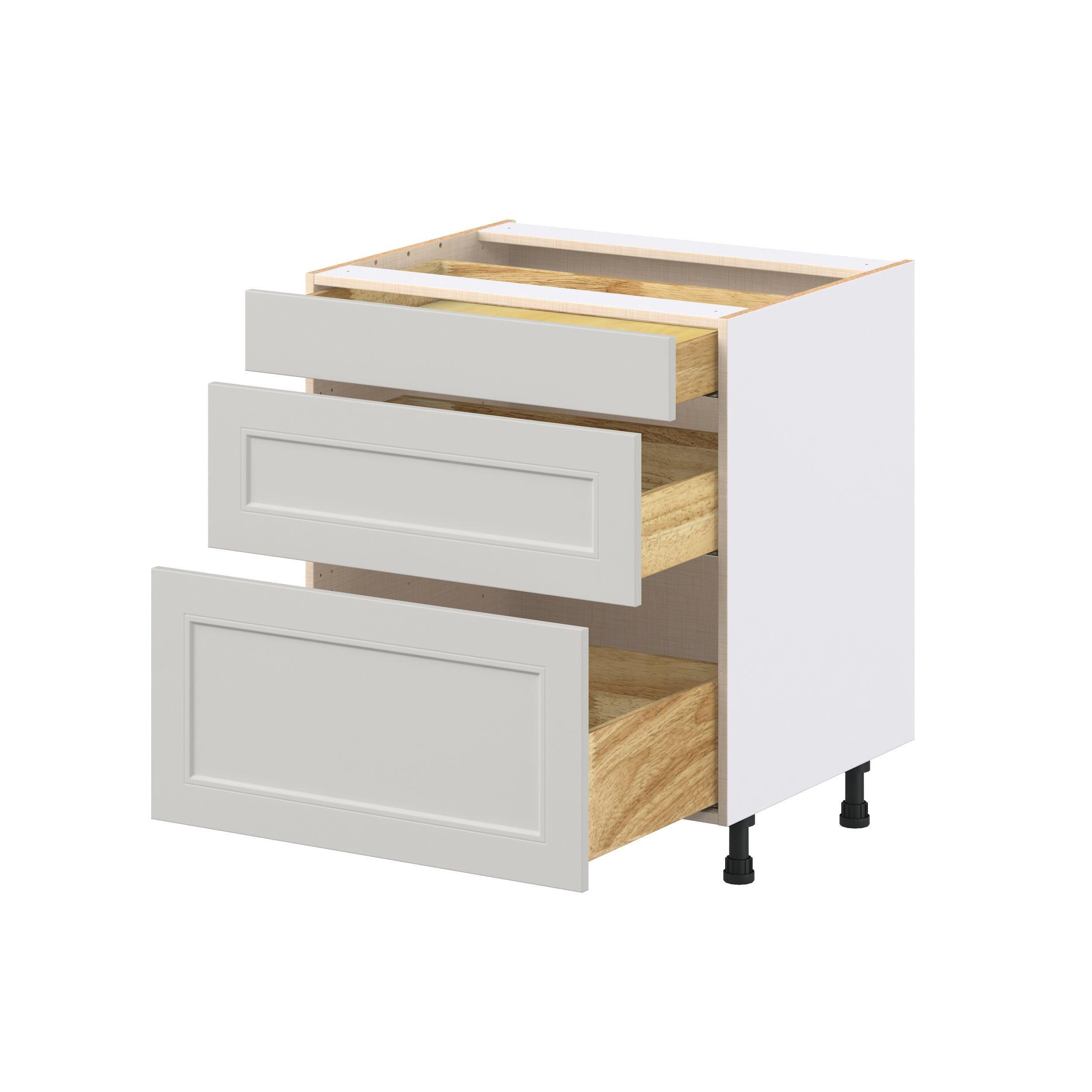 Lenox 30 in. Painted Light Gray Drawer Base Cabinet