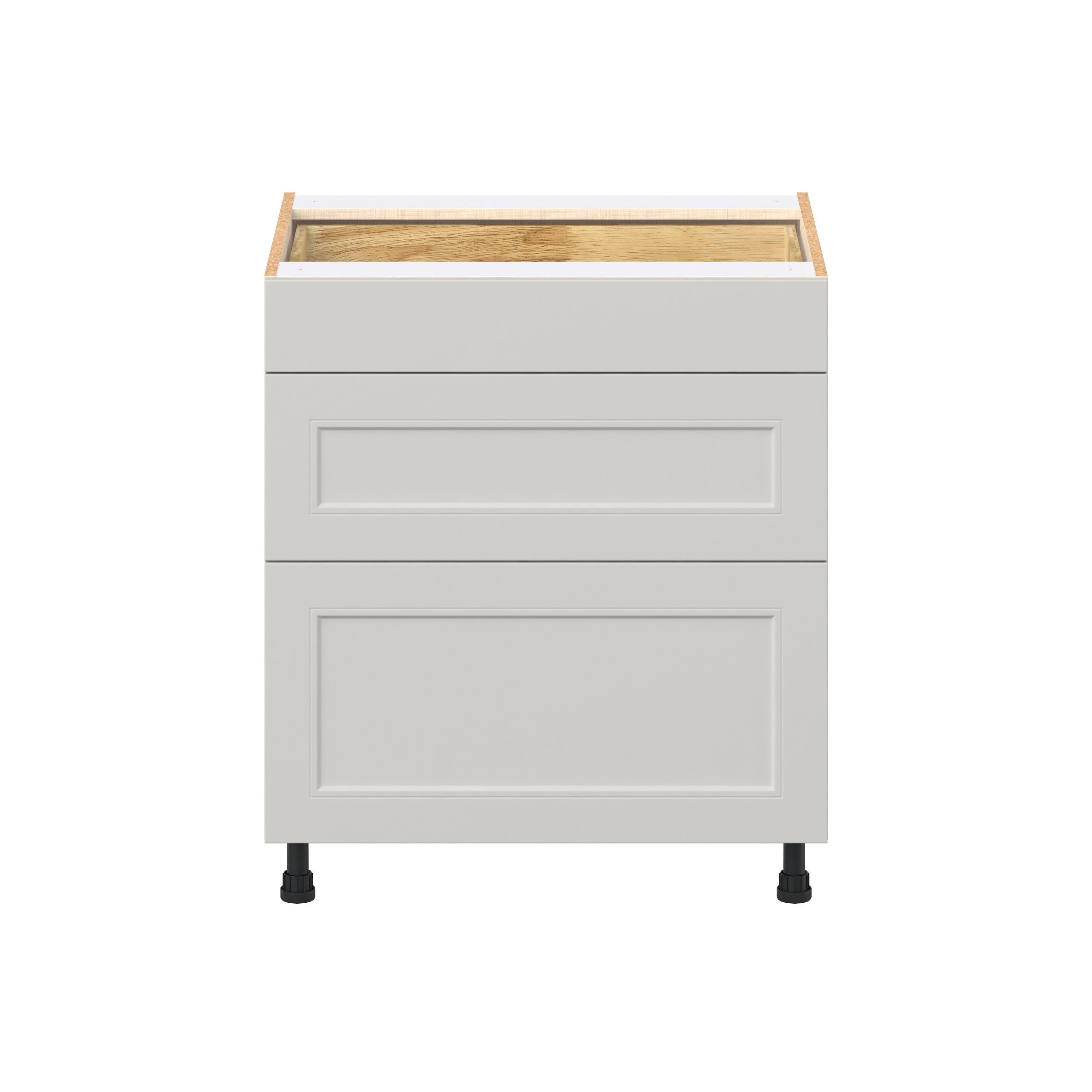Lenox 30 in. Painted Light Gray Drawer Base Cabinet