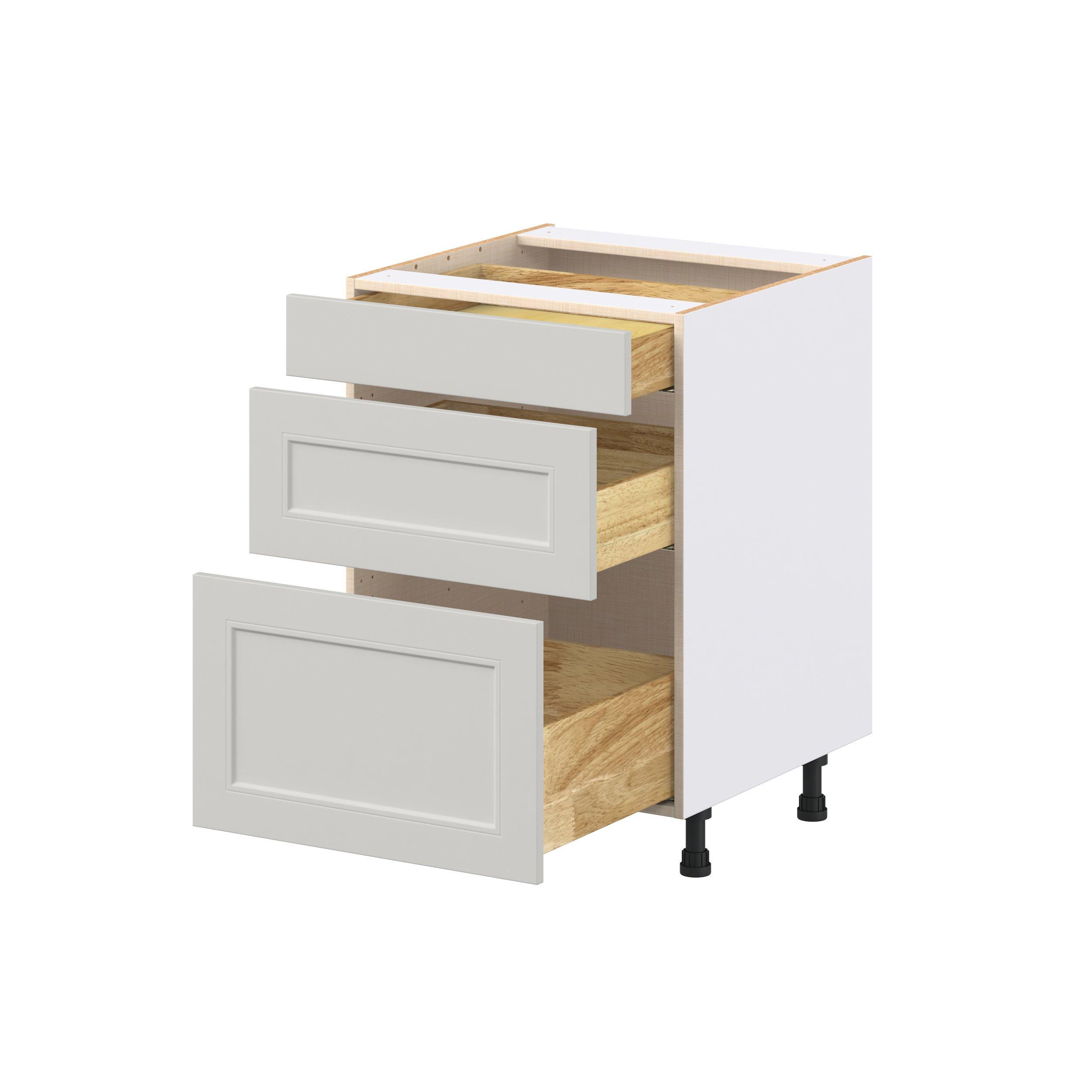 Lenox 24 in. Painted Light Gray Drawer Base Cabinet