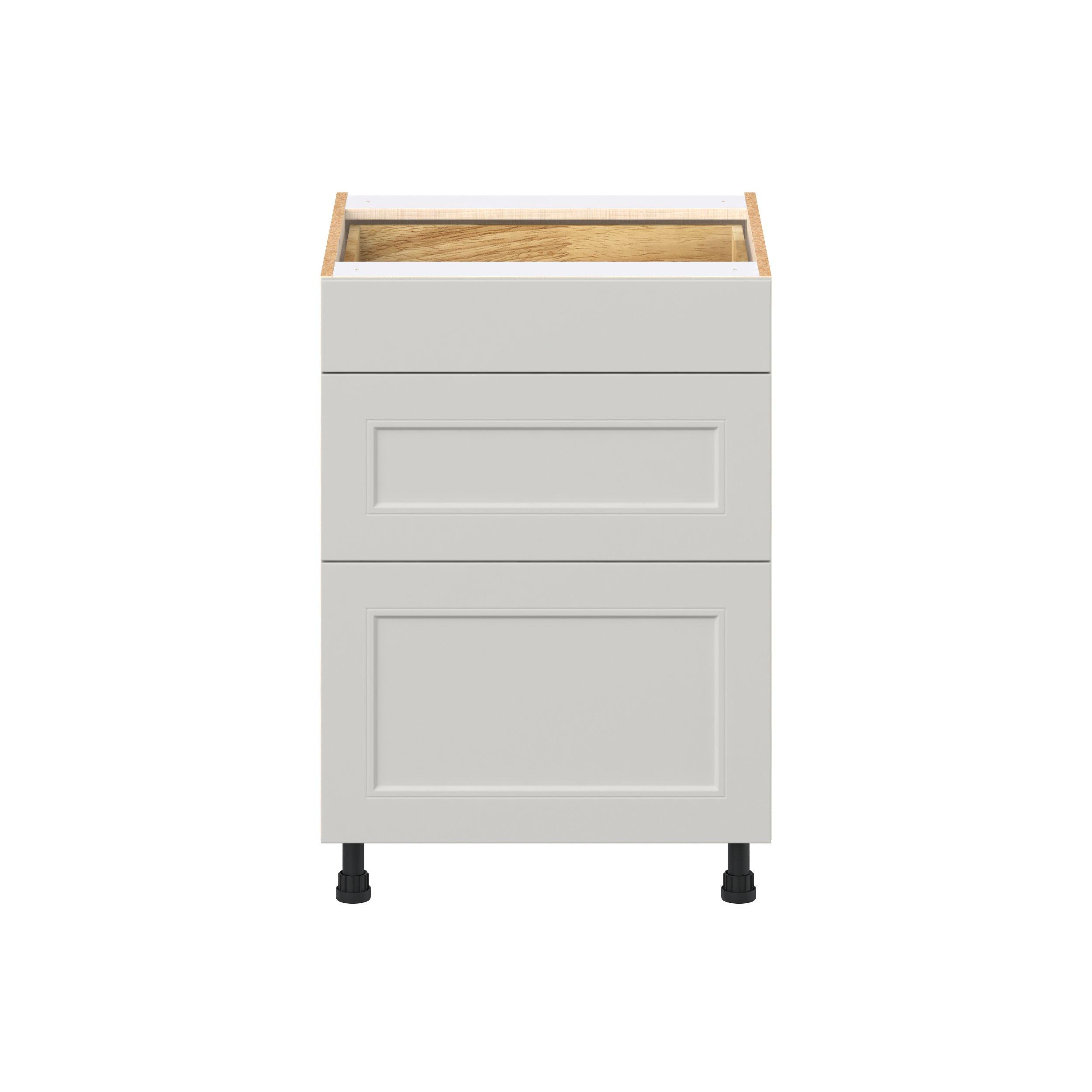 Lenox 24 in. Painted Light Gray Drawer Base Cabinet