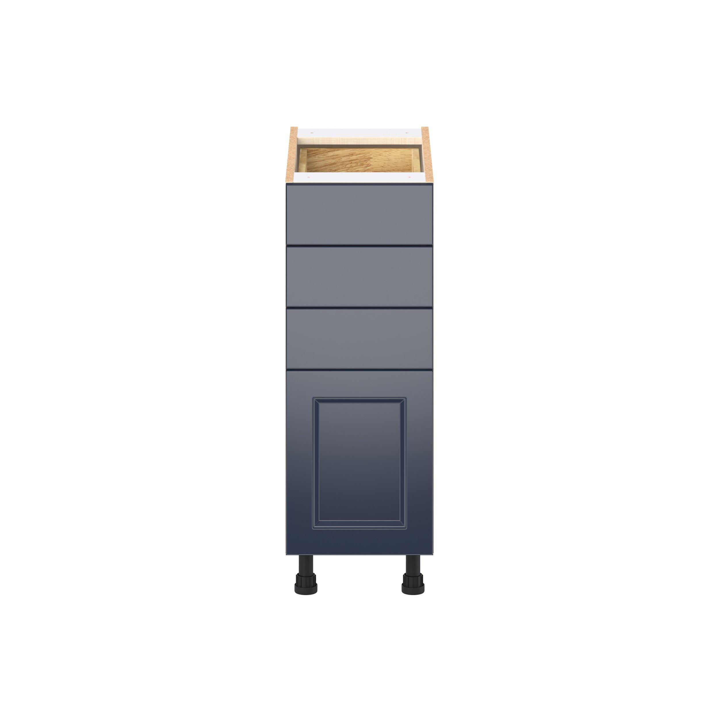 Peachtree 12 in. Painted Midnight Blue Drawer Base Cabinet