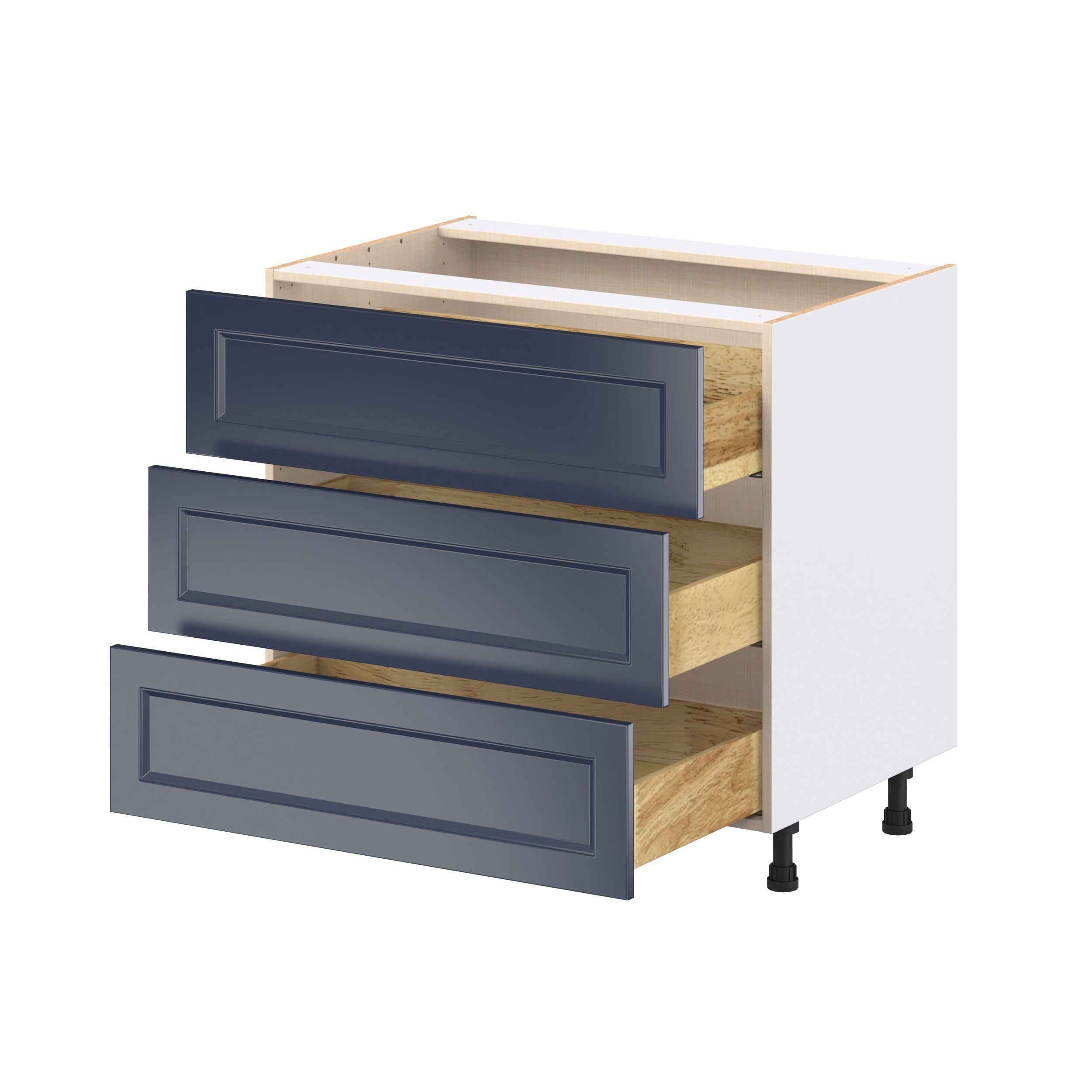 Peachtree 36 in. Painted Midnight Blue Drawer Base Cabinet