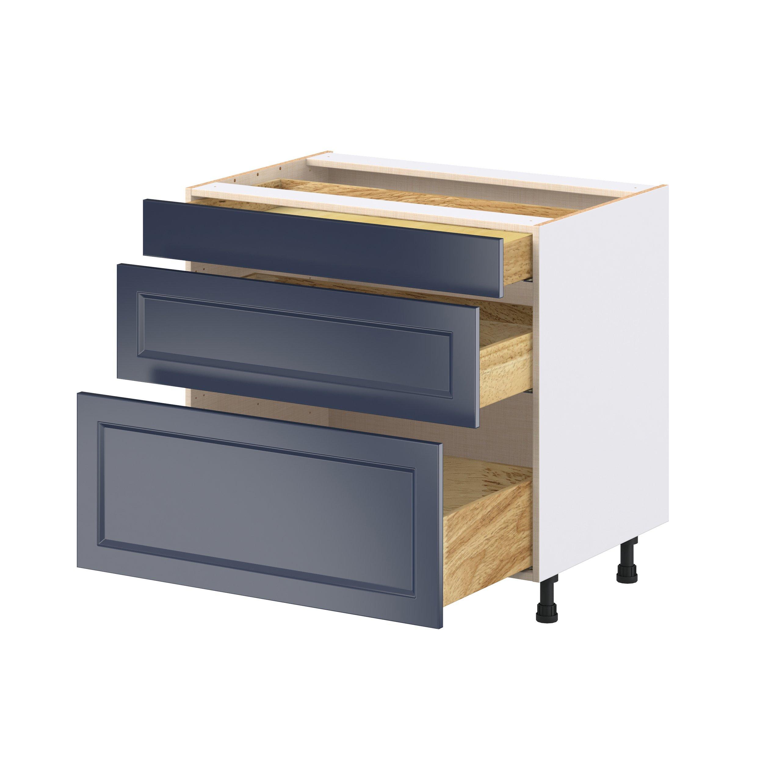 Peachtree 36 in. Painted Midnight Blue Drawer Base Cabinet