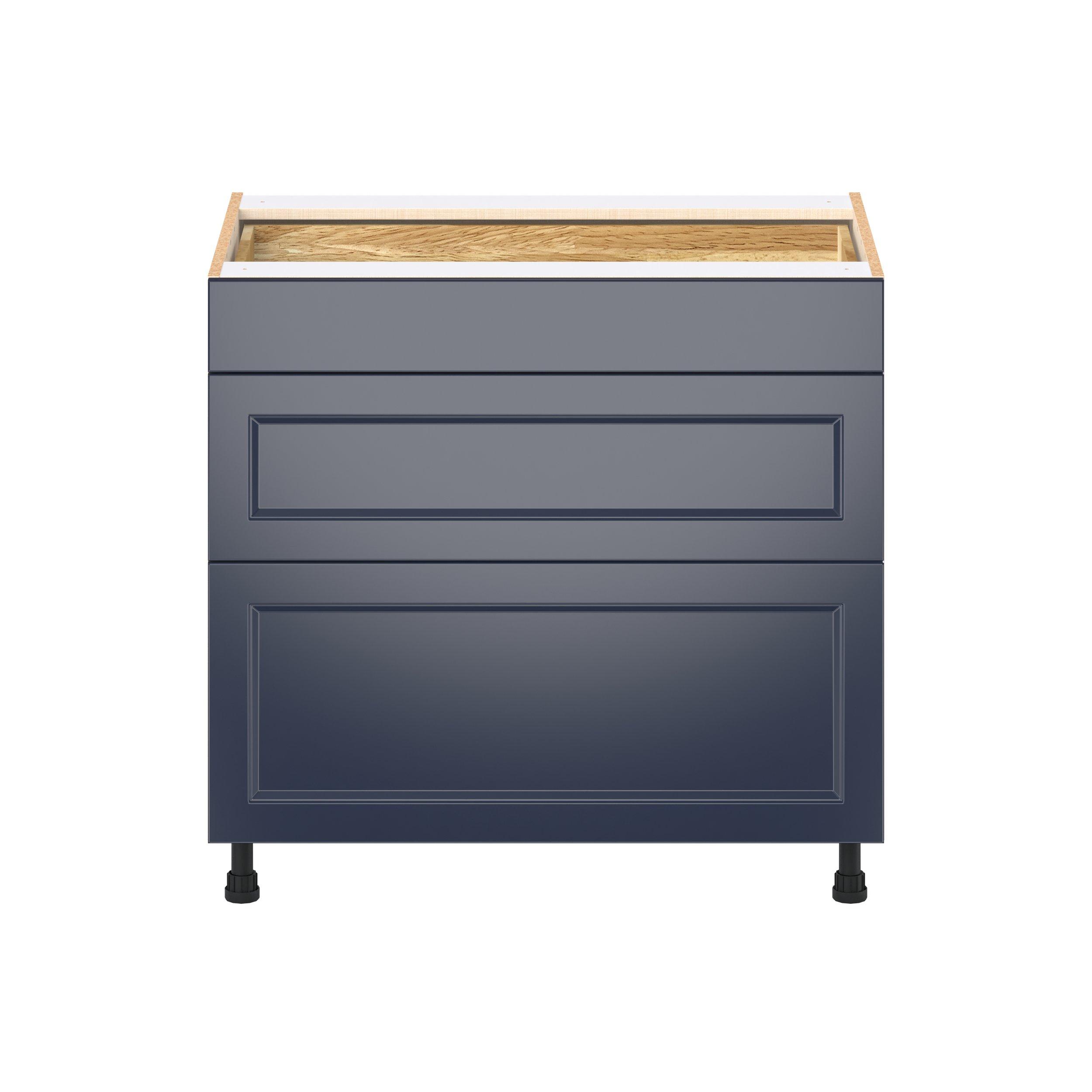 Peachtree 36 in. Painted Midnight Blue Drawer Base Cabinet