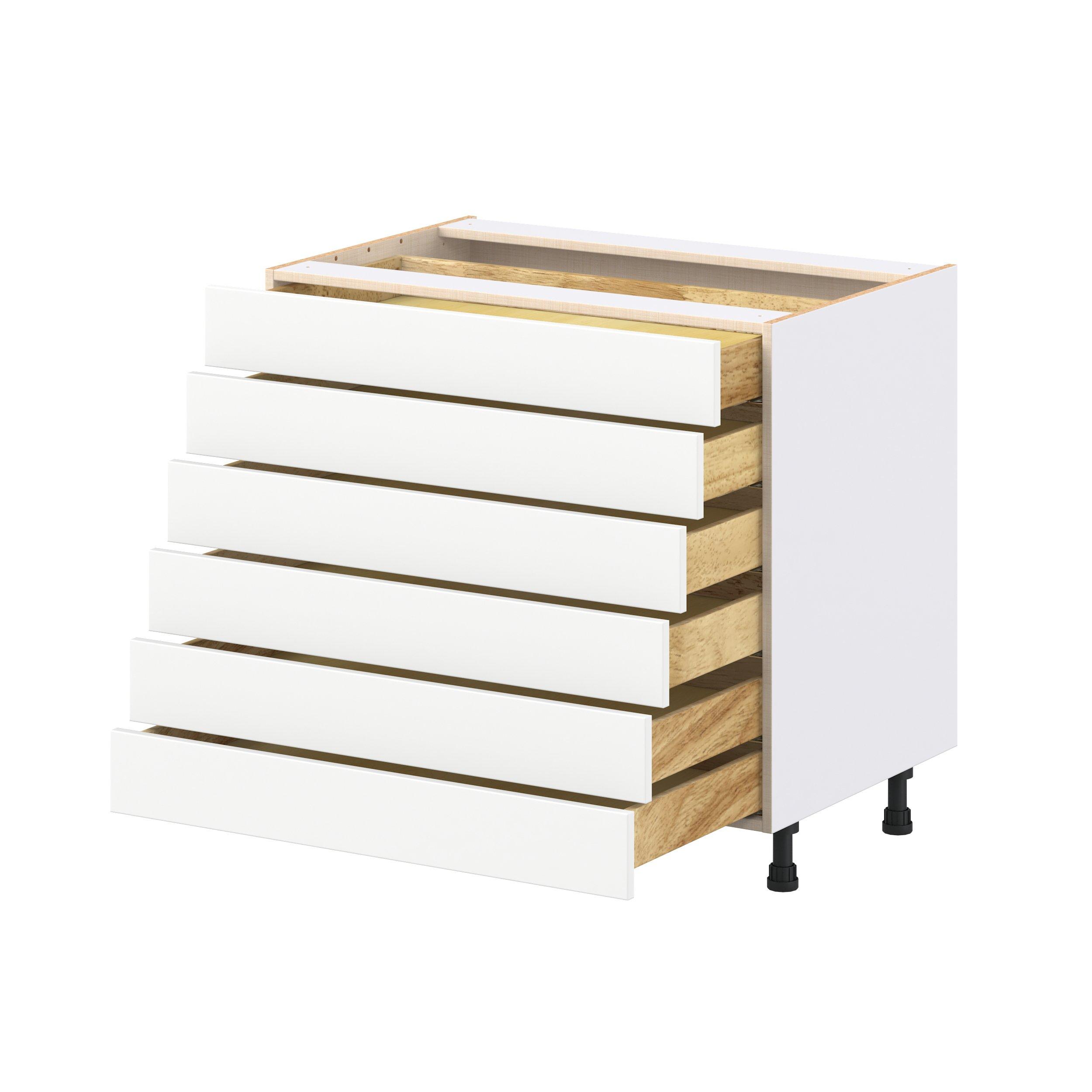 Peachtree 36 in. Painted Bright White Drawer Base Cabinet