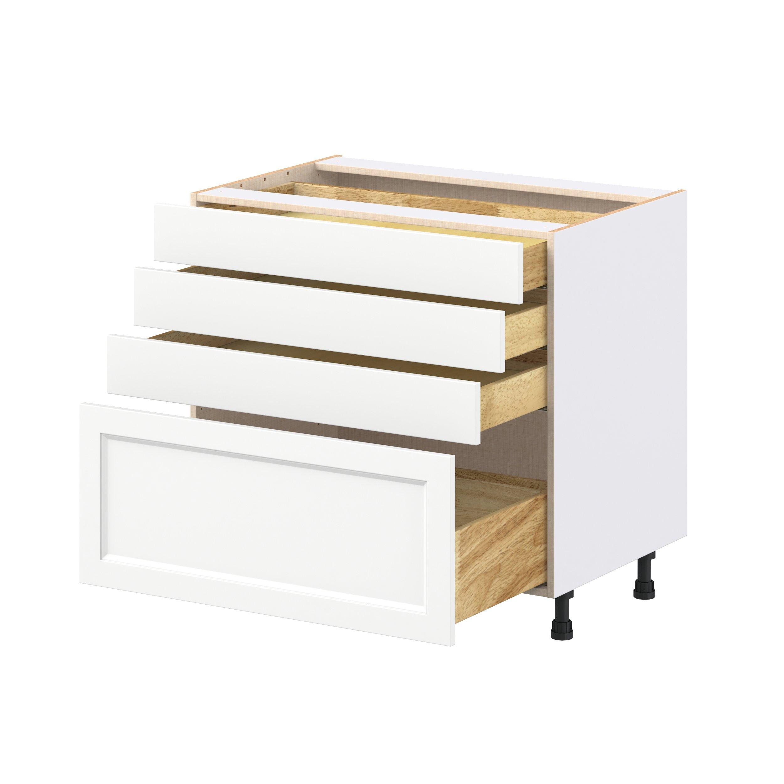 Peachtree 36 in. Painted Bright White Drawer Base Cabinet