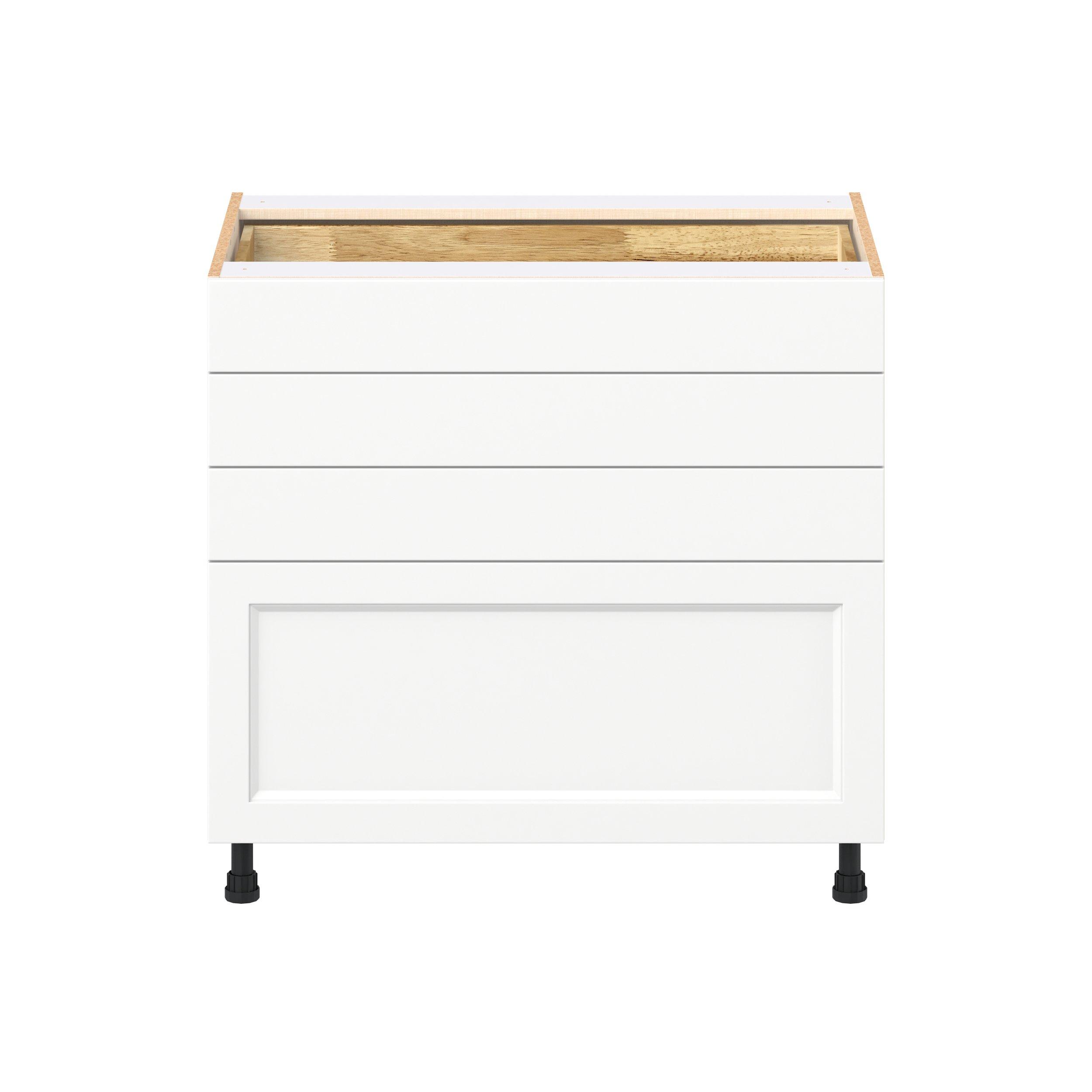 Peachtree 36 in. Painted Bright White Drawer Base Cabinet
