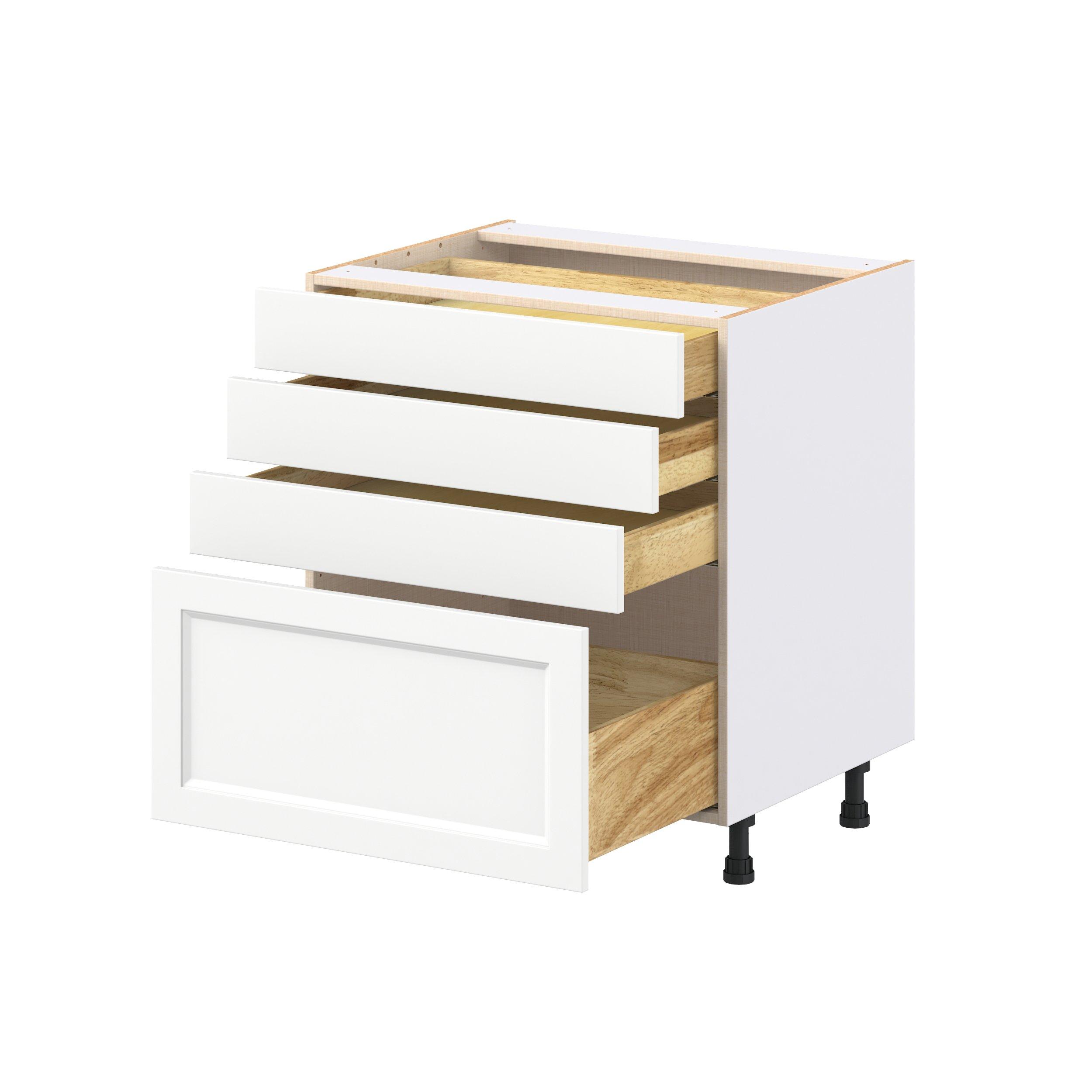 Peachtree 30 in. Painted Bright White Drawer Base Cabinet
