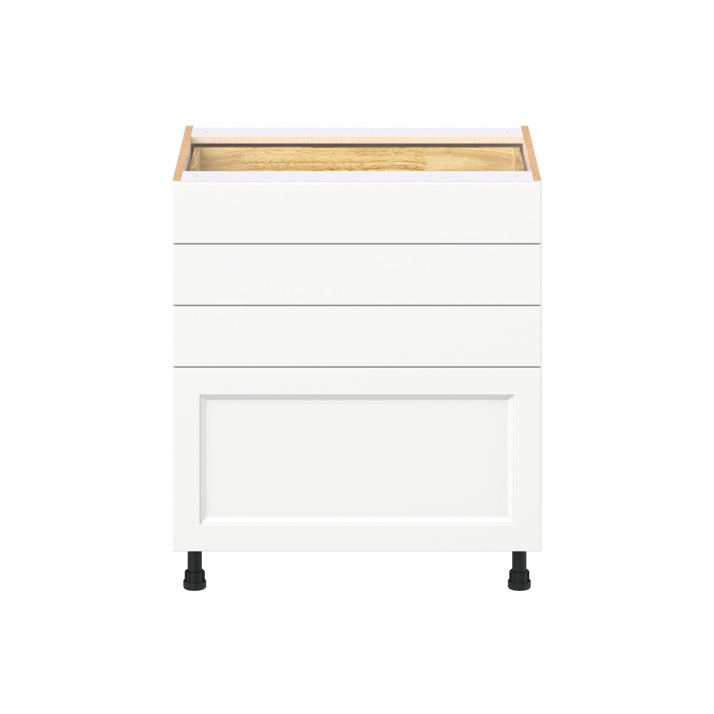 Peachtree 30 in. Painted Bright White Drawer Base Cabinet