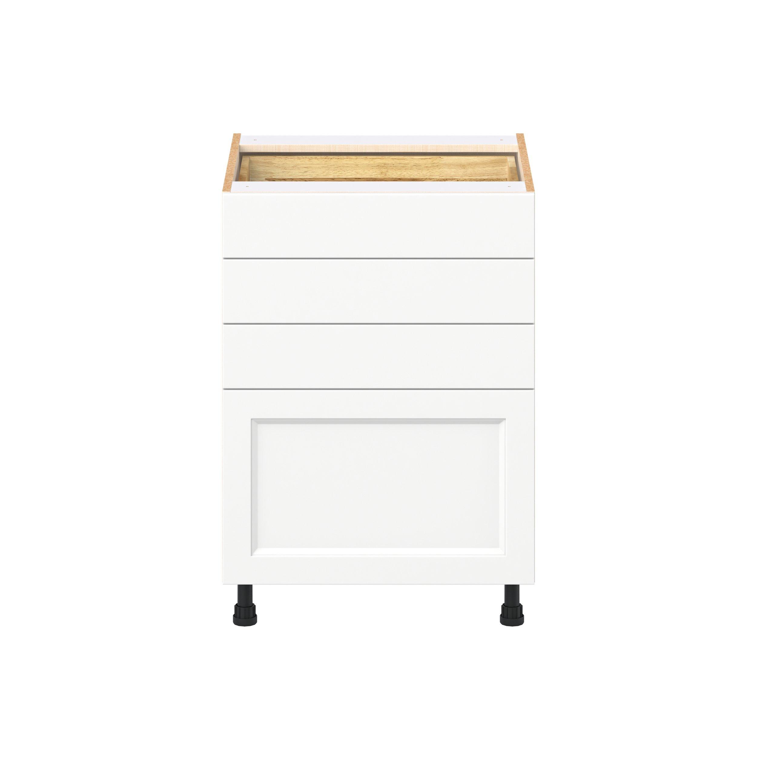 Peachtree 24 in. Painted Bright White Drawer Base Cabinet