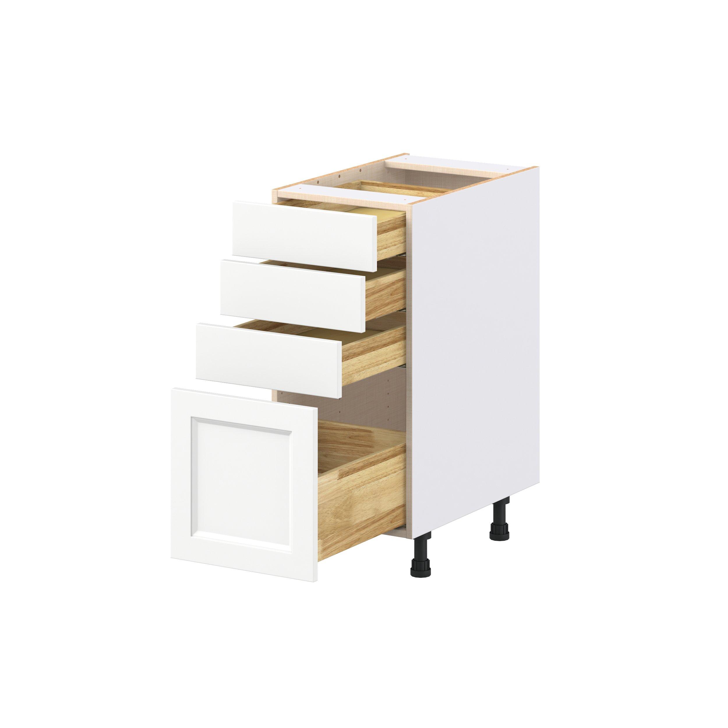 Peachtree 15 in. Painted Bright White Drawer Base Cabinet