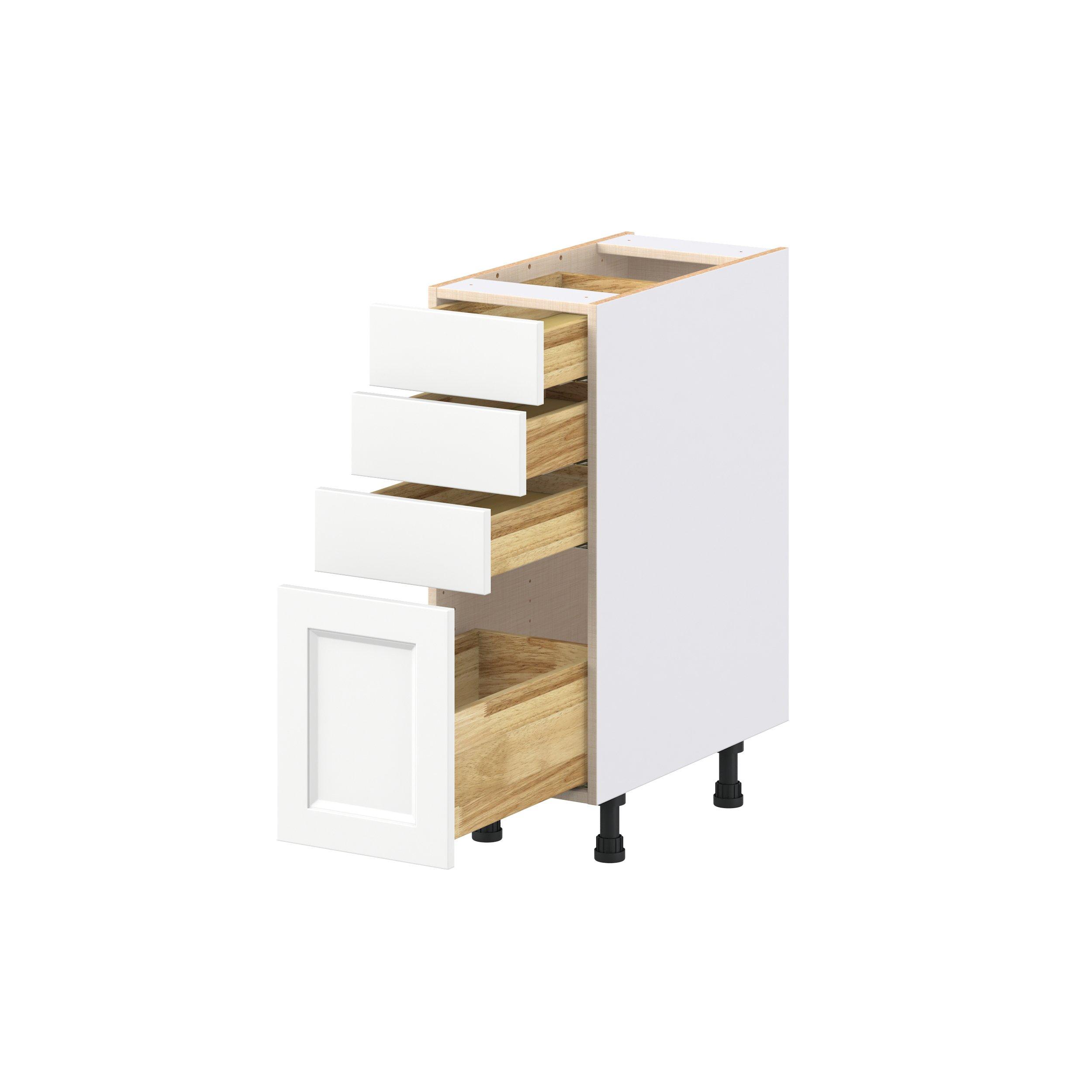 Peachtree 12 in. Painted Bright White Drawer Base Cabinet