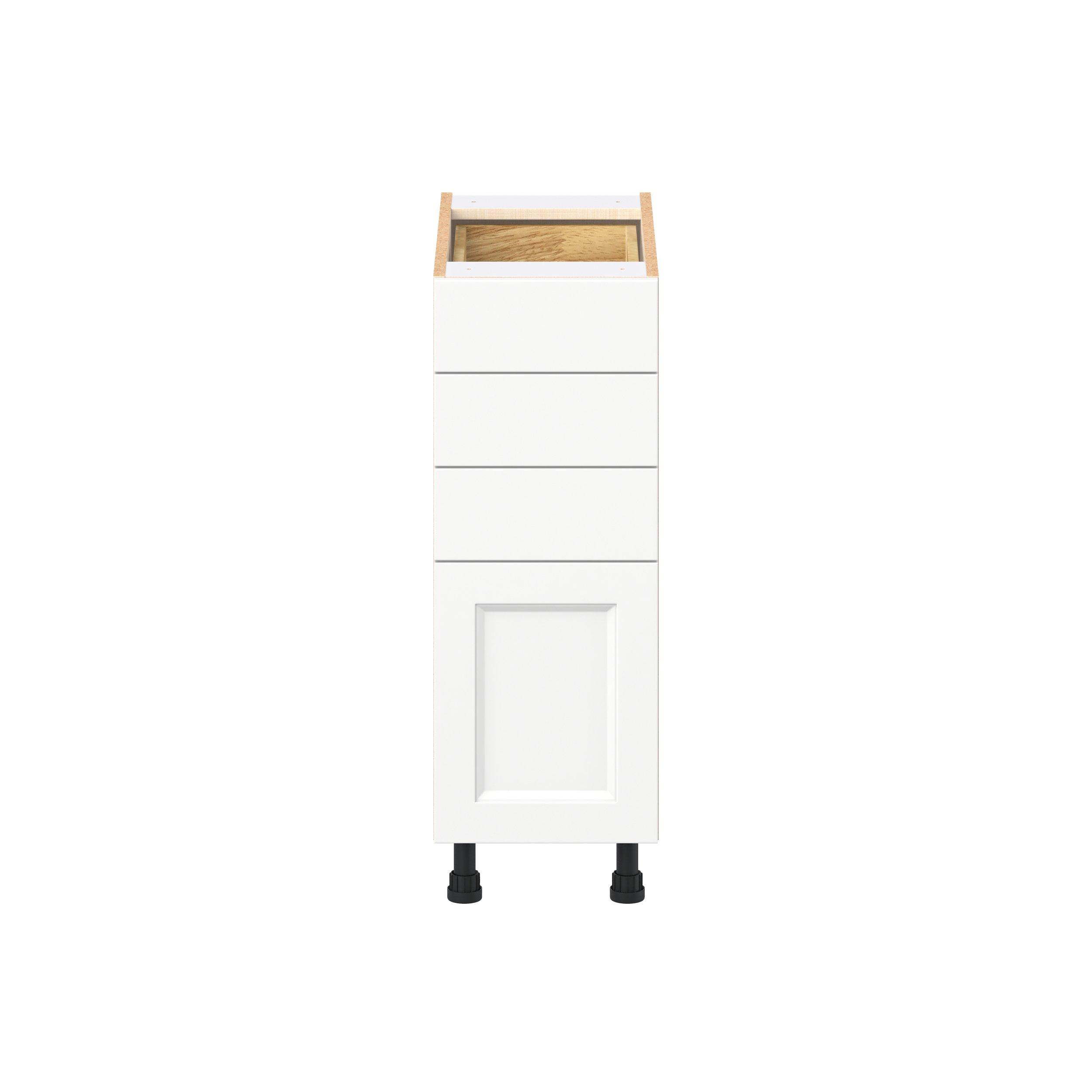 Peachtree 12 in. Painted Bright White Drawer Base Cabinet