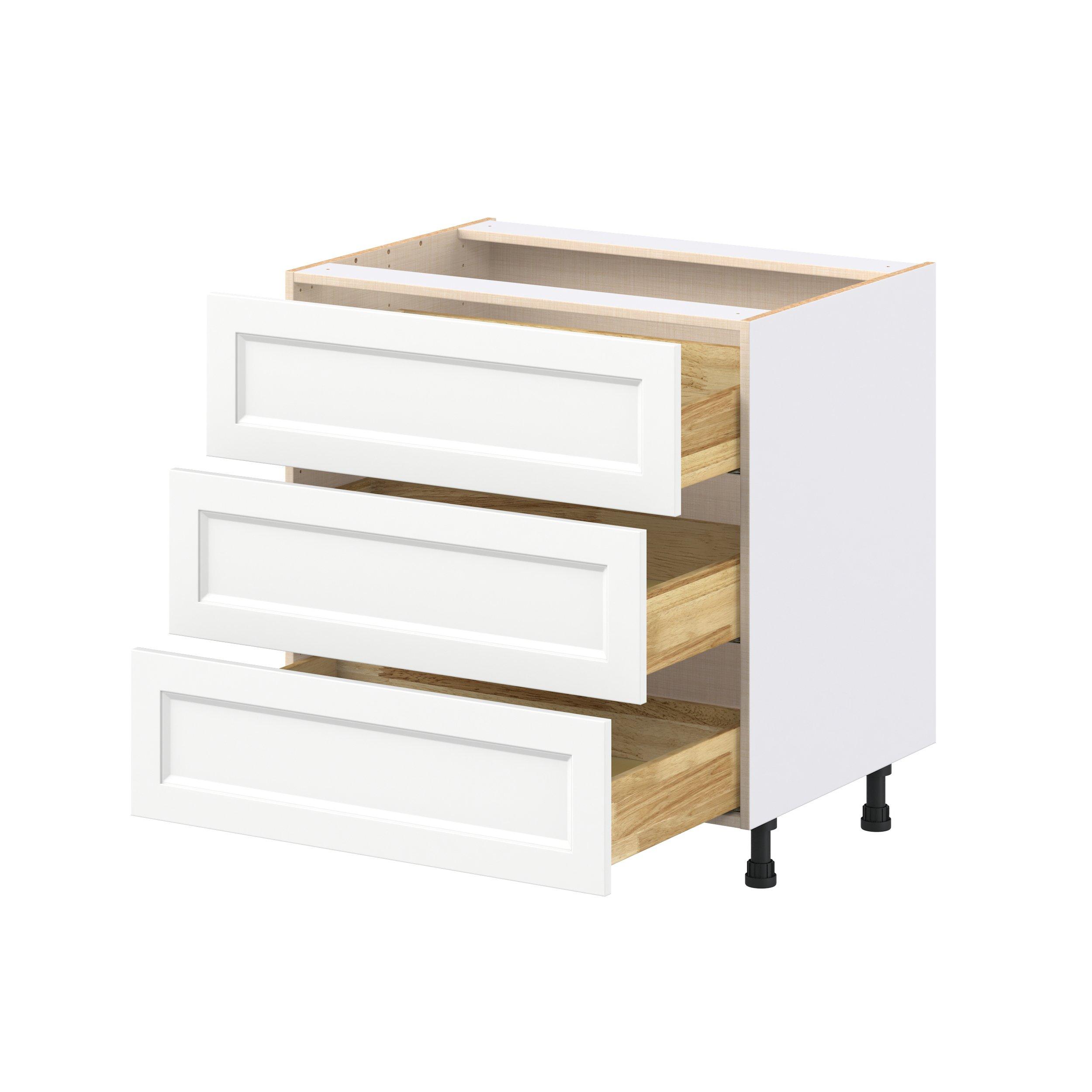 Peachtree 33 in. Painted Bright White Drawer Base Cabinet