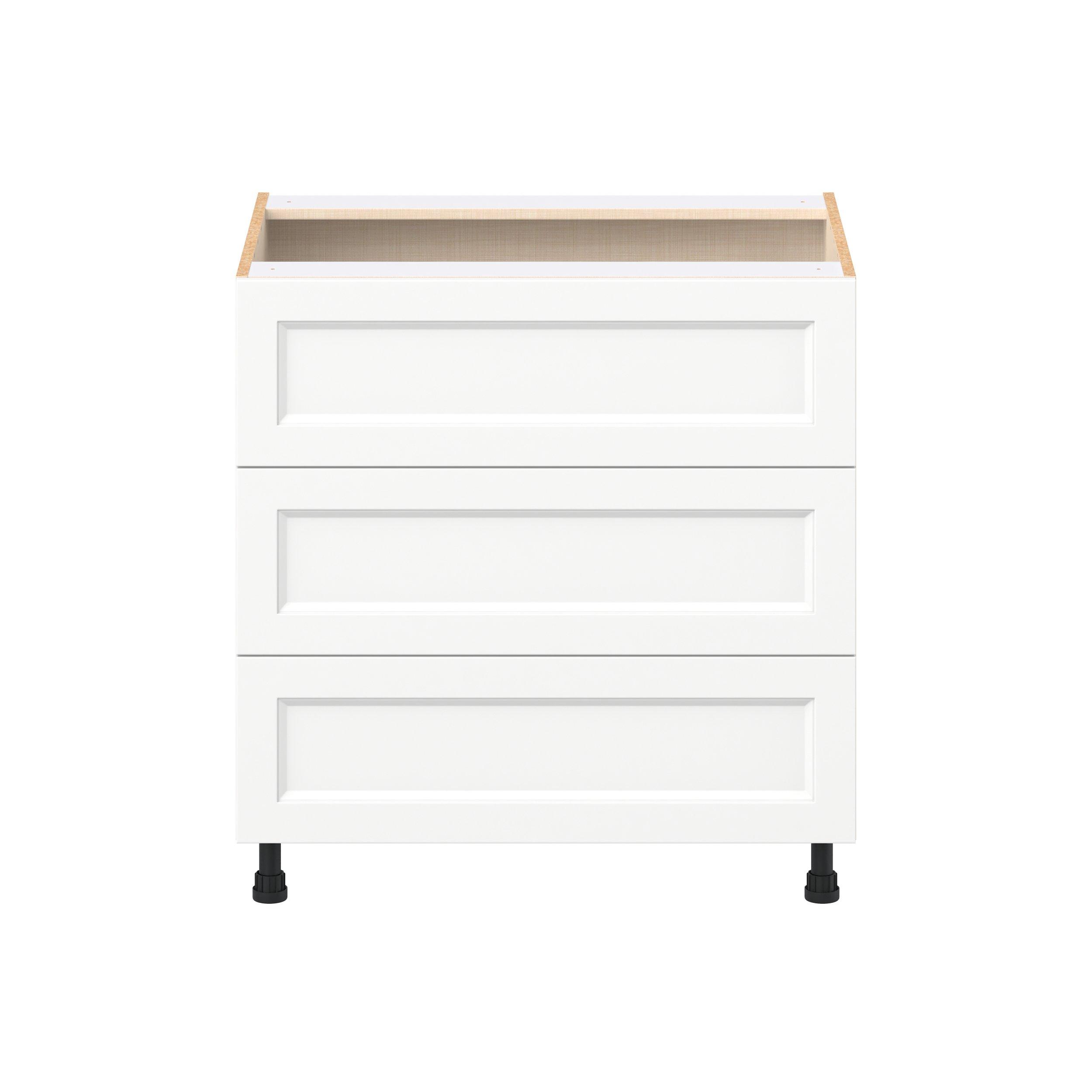Peachtree 33 in. Painted Bright White Drawer Base Cabinet