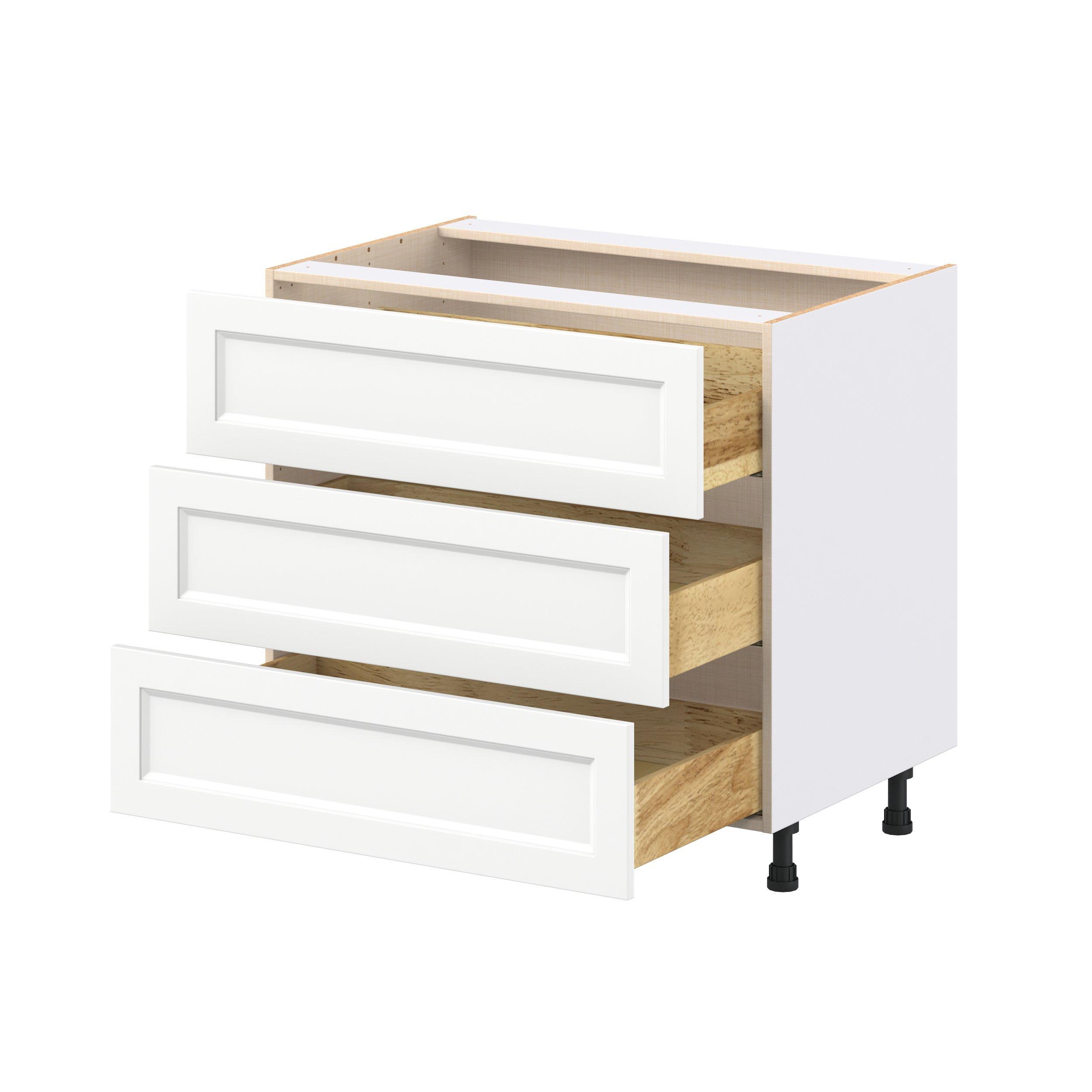 Peachtree 36 in. Painted Bright White Drawer Base Cabinet