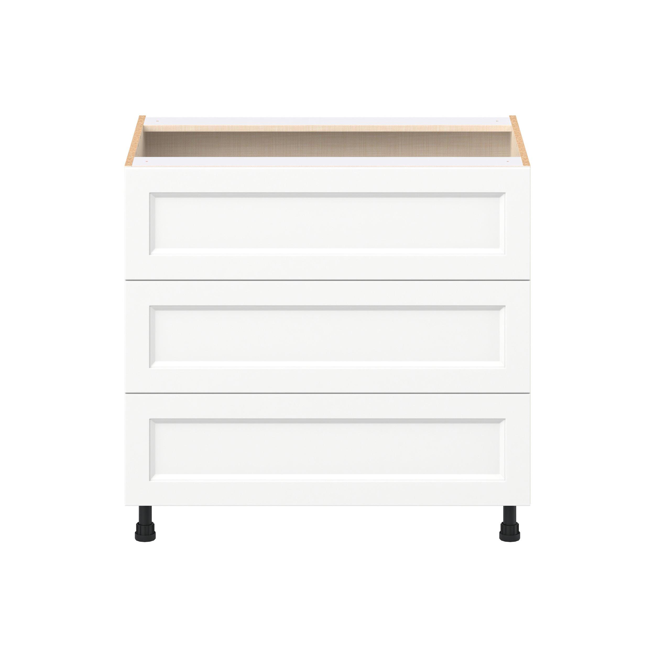 Peachtree 36 in. Painted Bright White Drawer Base Cabinet