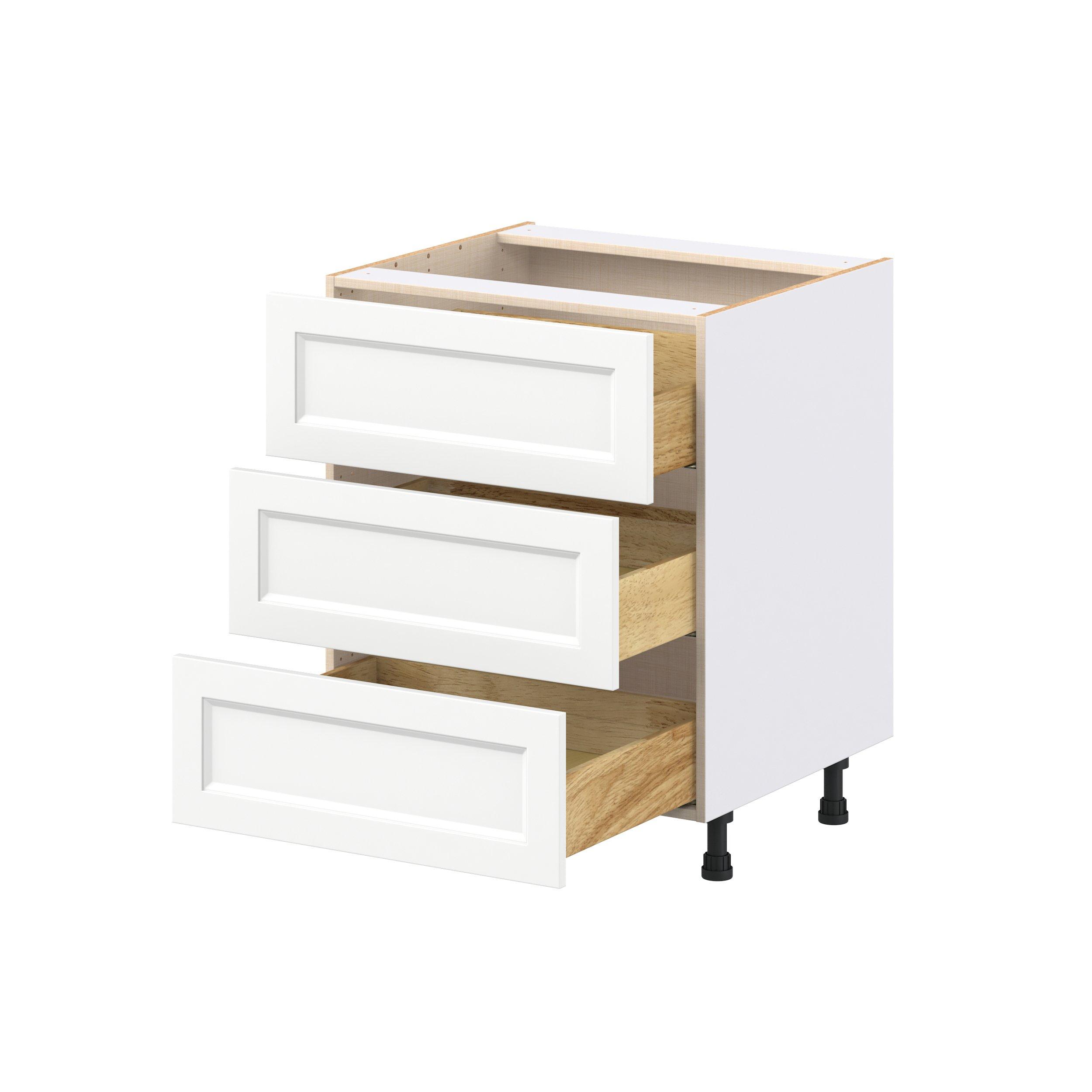 Peachtree 27 in. Painted Bright White Drawer Base Cabinet