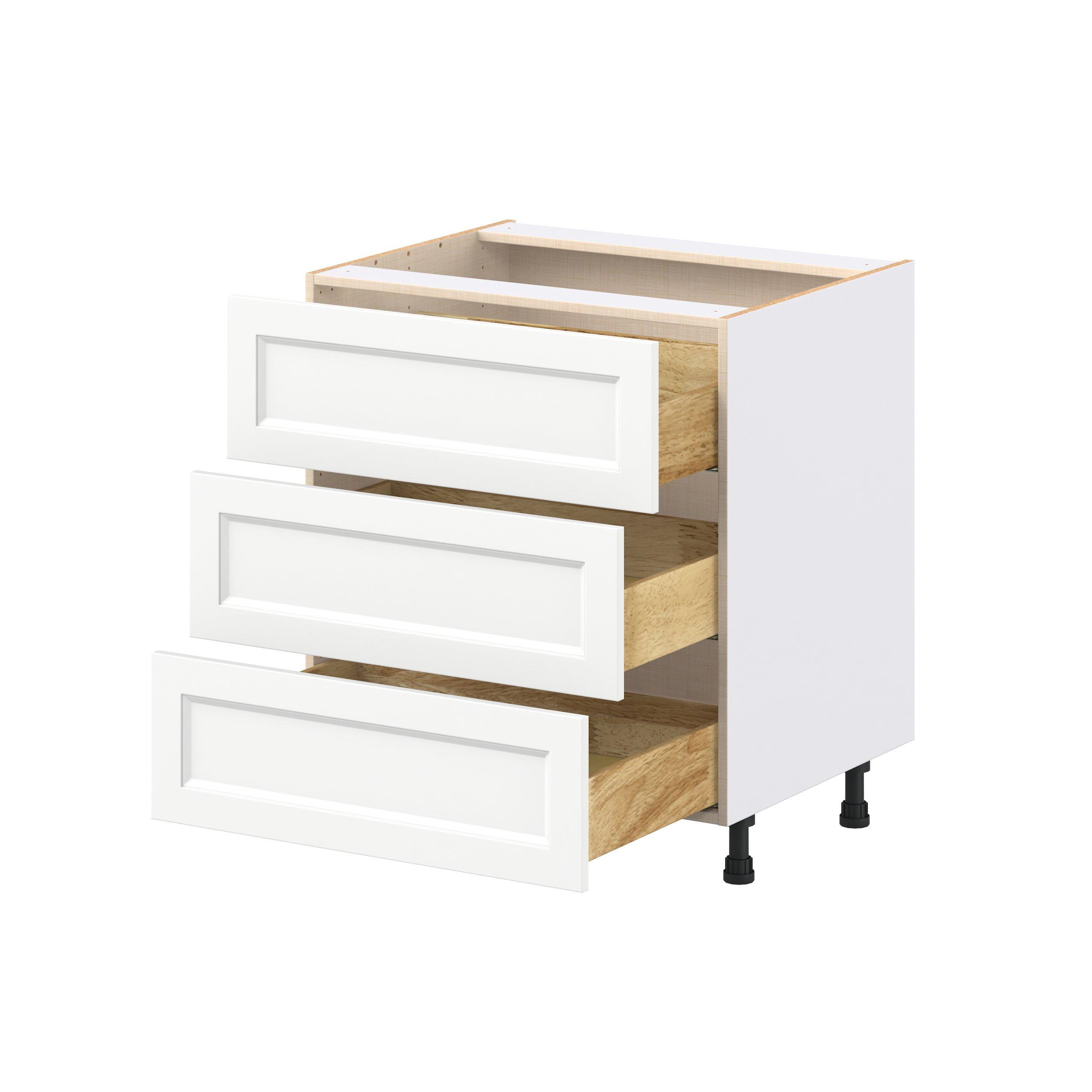 Peachtree 30 in. Painted Bright White Drawer Base Cabinet