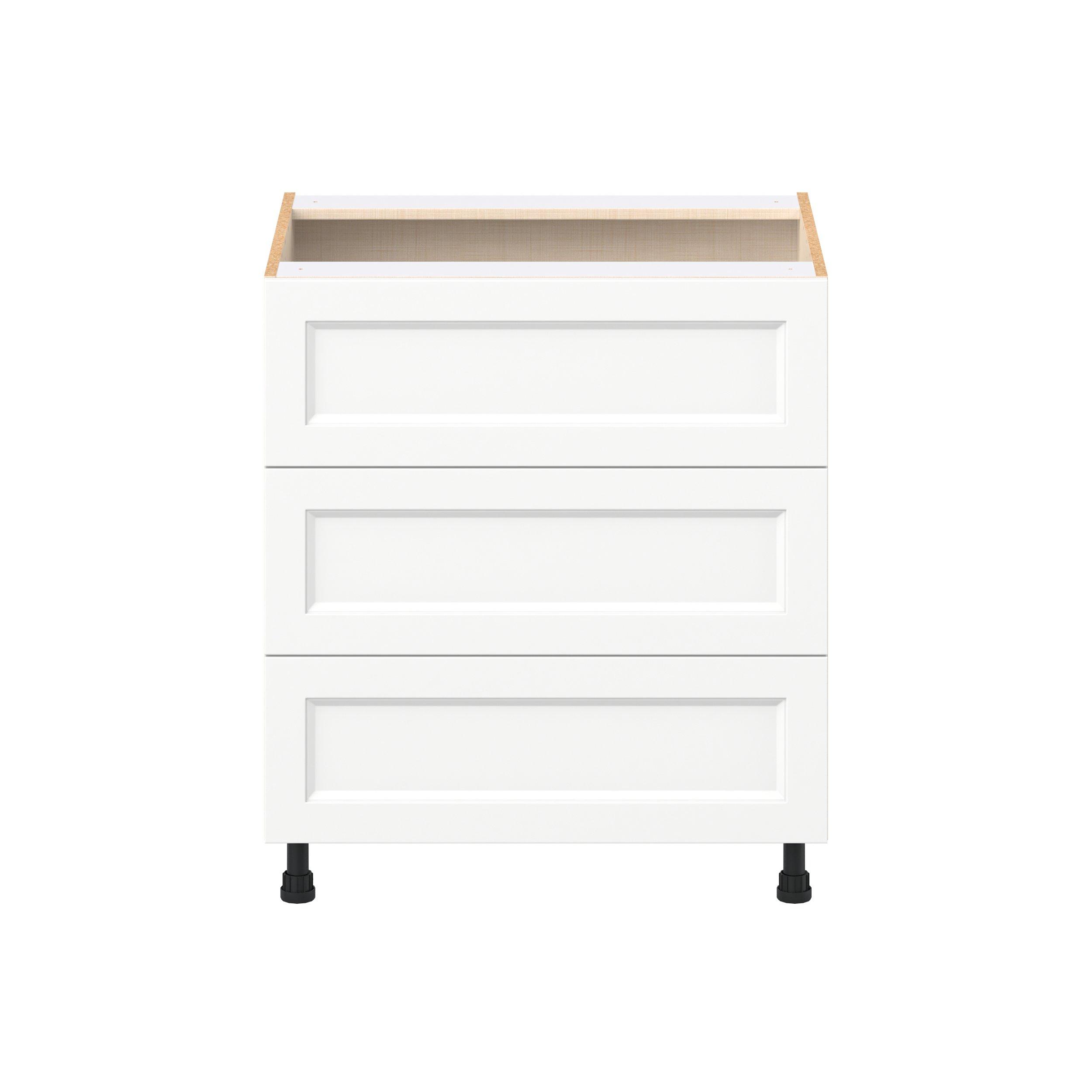 Peachtree 30 in. Painted Bright White Drawer Base Cabinet