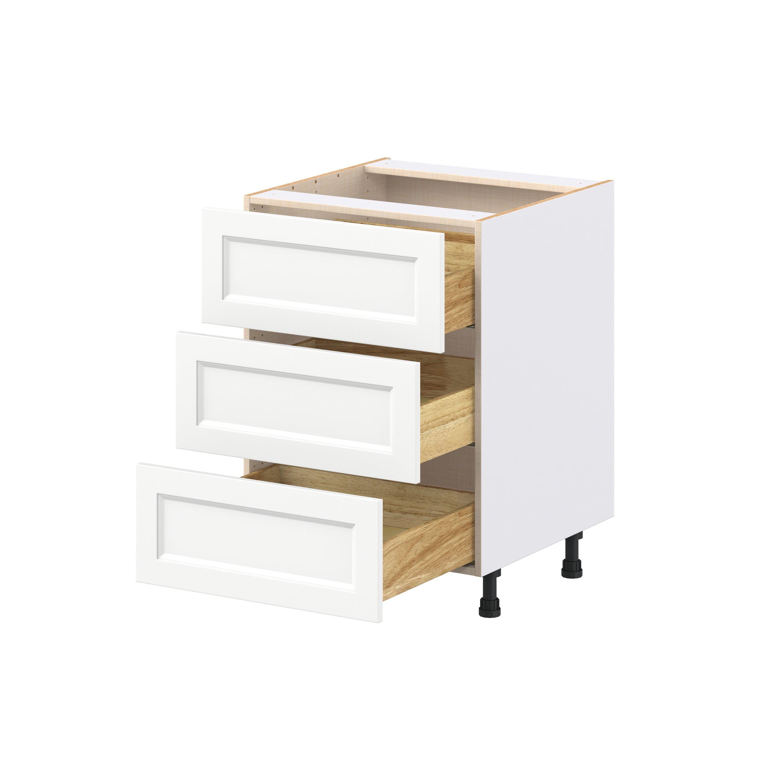 Peachtree 24 in. Painted Bright White Drawer Base Cabinet