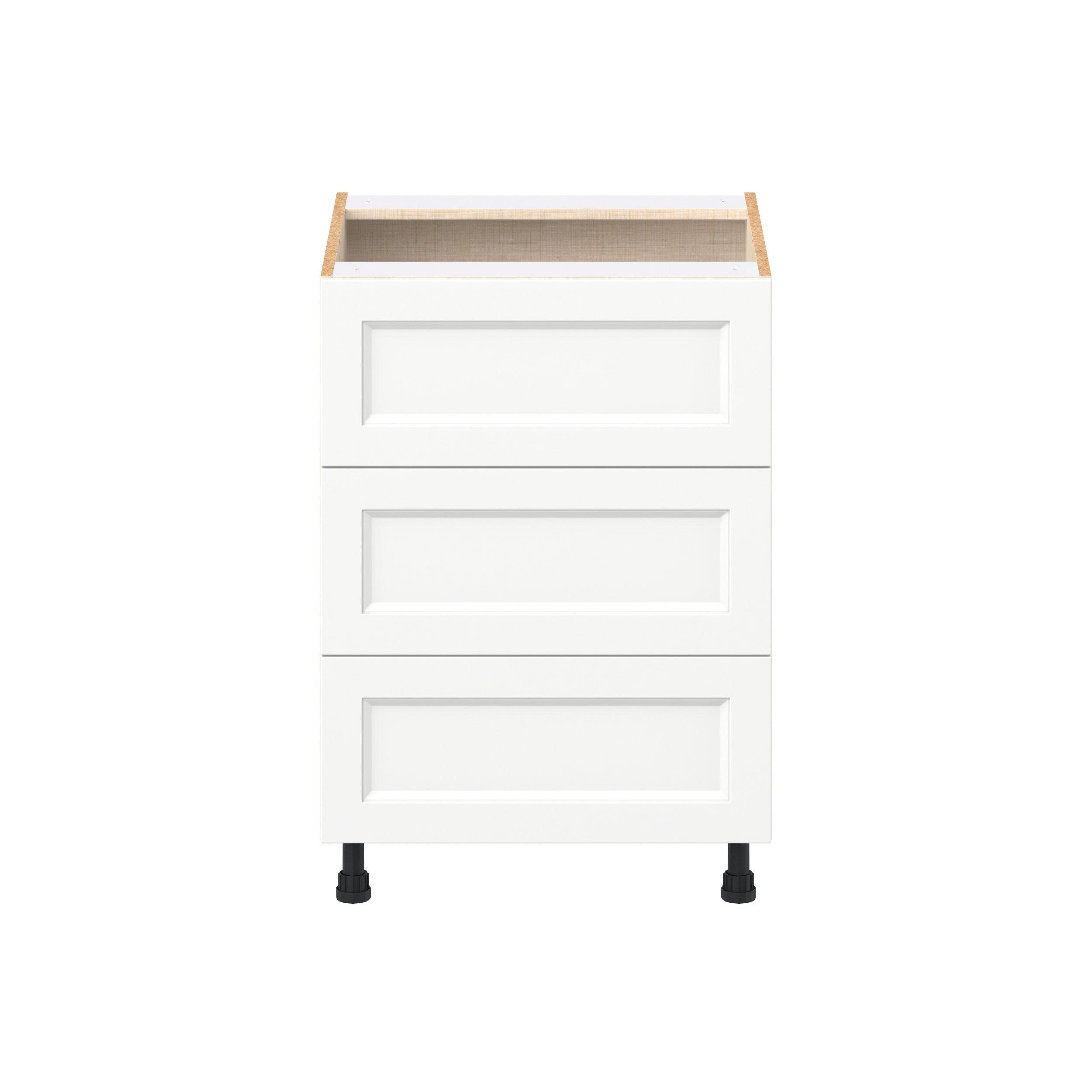 Peachtree 24 in. Painted Bright White Drawer Base Cabinet