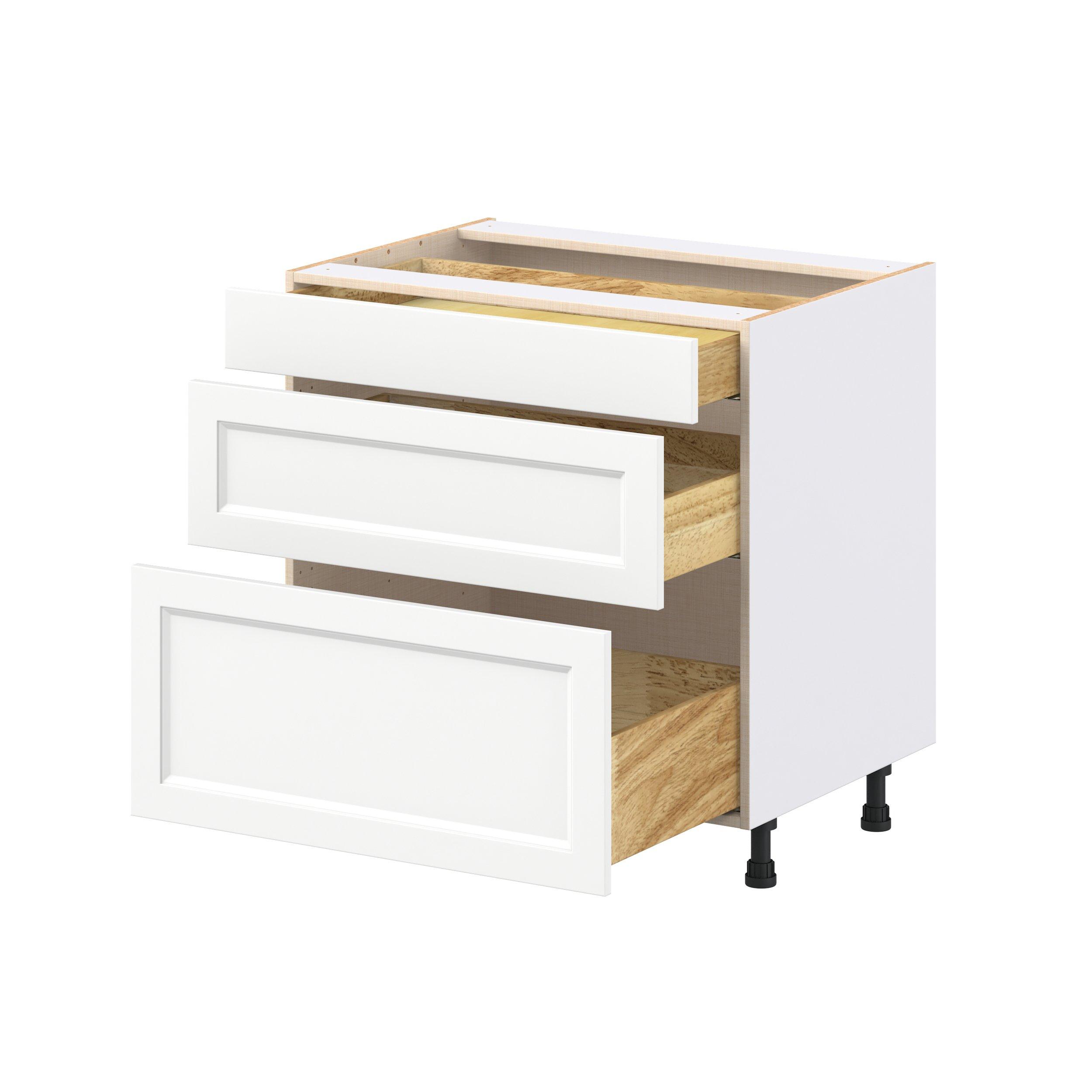 Peachtree 33 in. Painted Bright White Drawer Base Cabinet