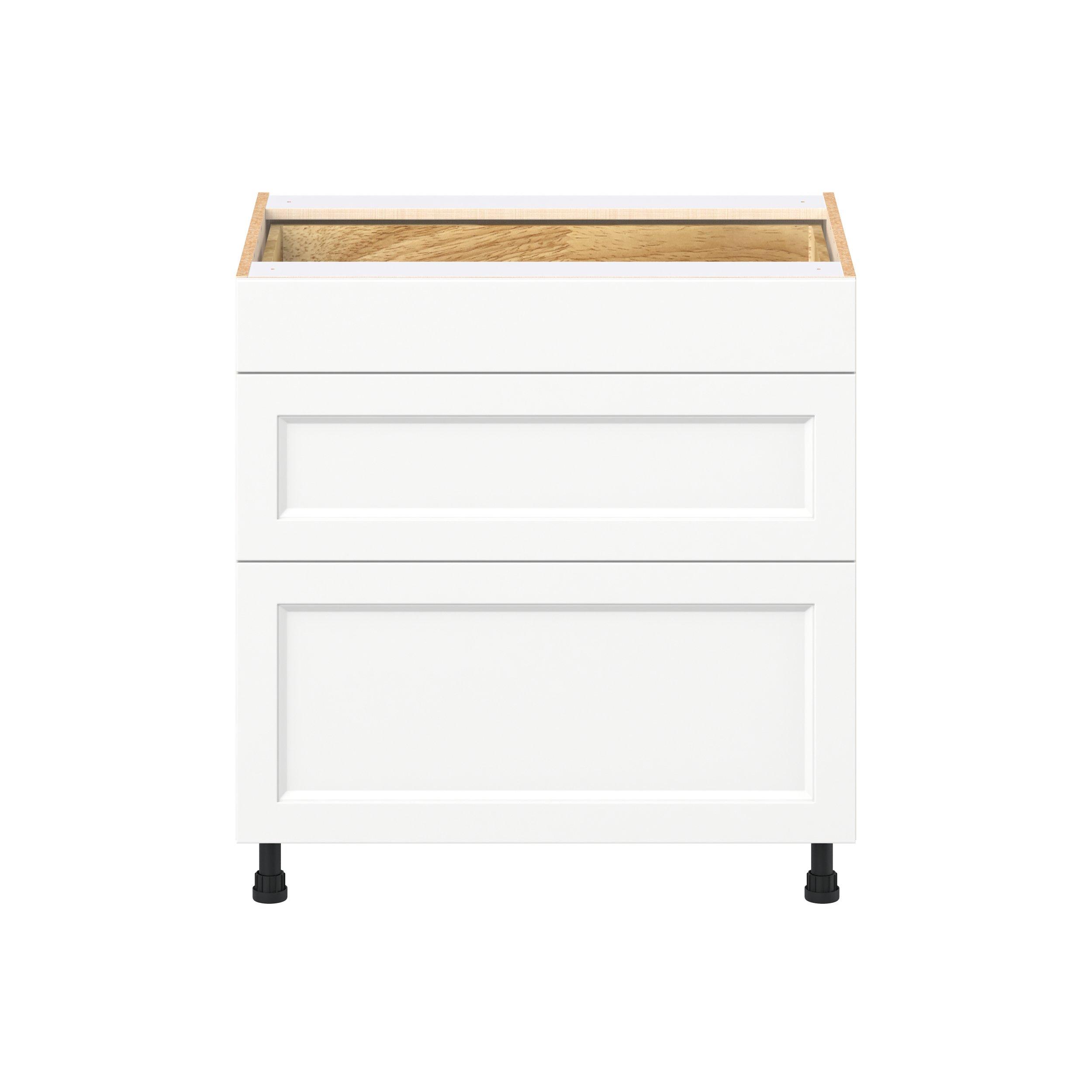 Peachtree 33 in. Painted Bright White Drawer Base Cabinet