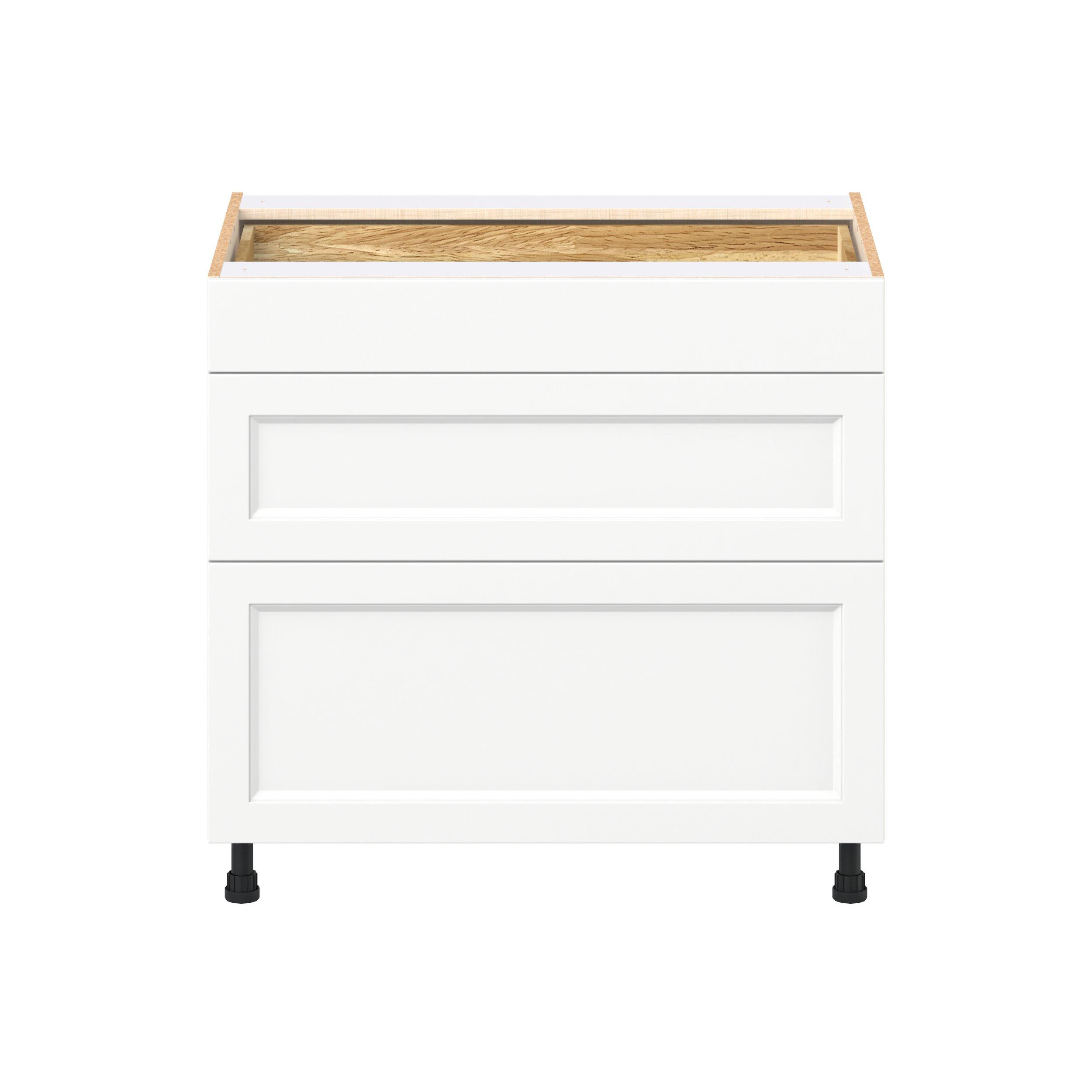 Peachtree 36 in. Painted Bright White Drawer Base Cabinet