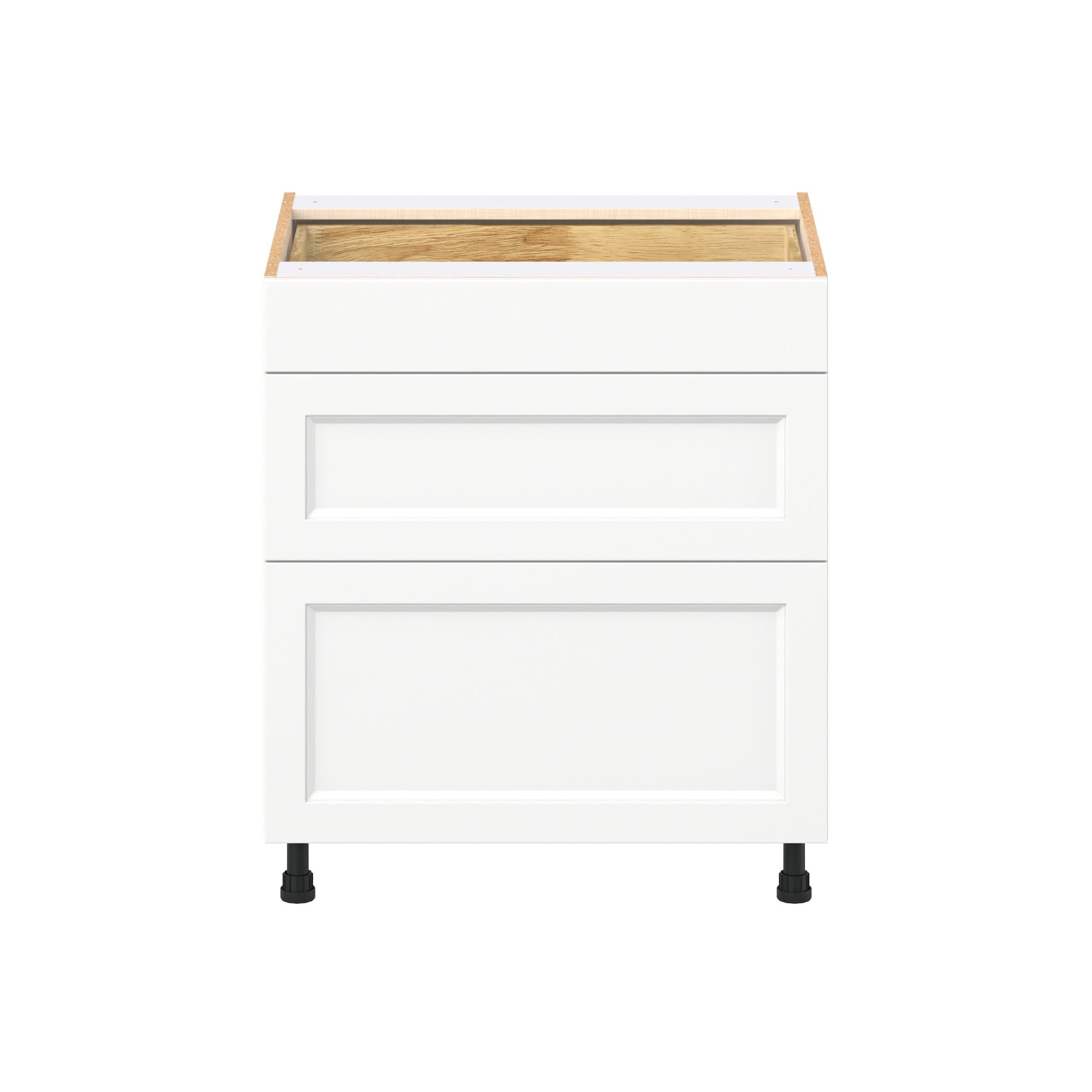 Peachtree 30 in. Painted Bright White Drawer Base Cabinet
