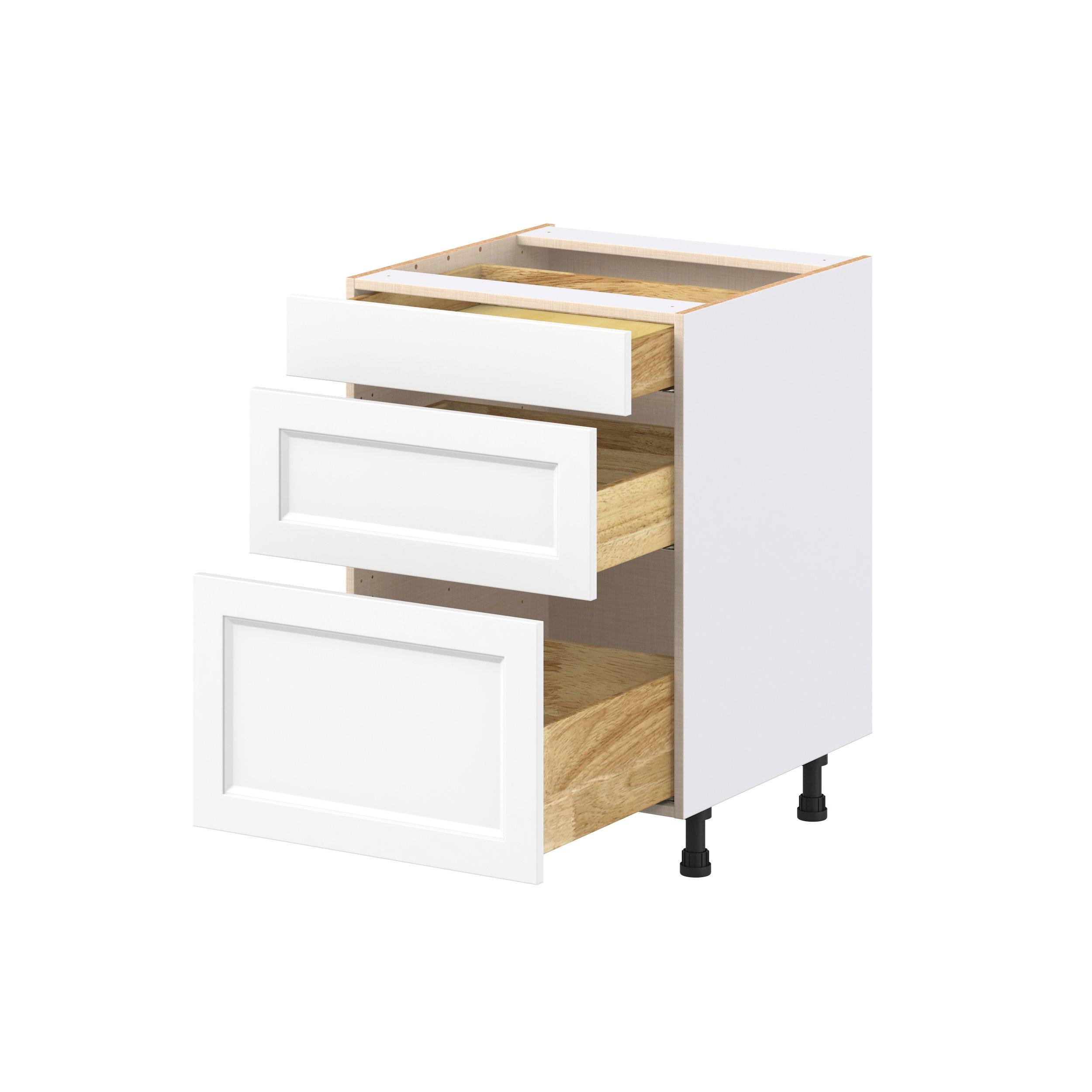 Peachtree 24 in. Painted Bright White Drawer Base Cabinet