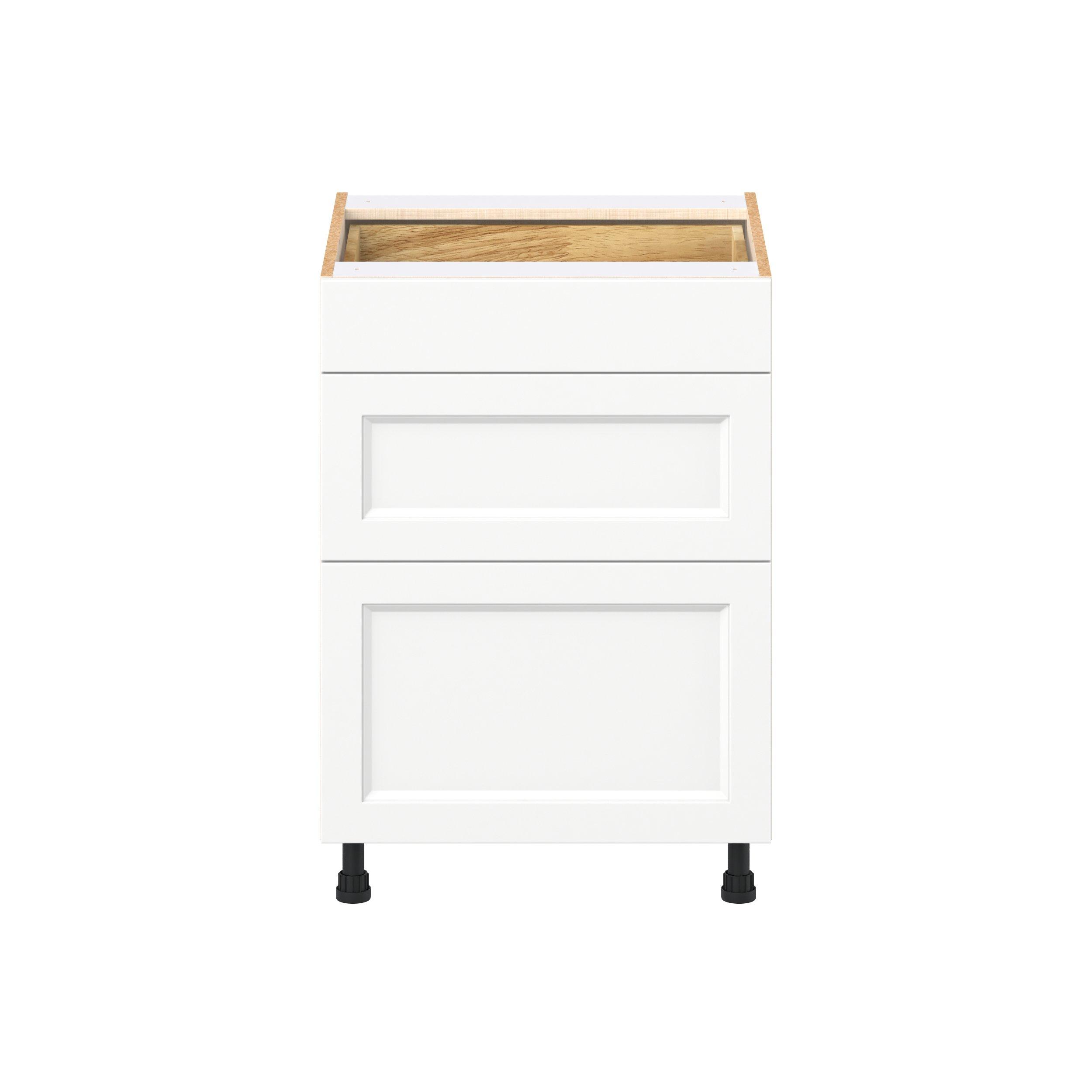 Peachtree 24 in. Painted Bright White Drawer Base Cabinet