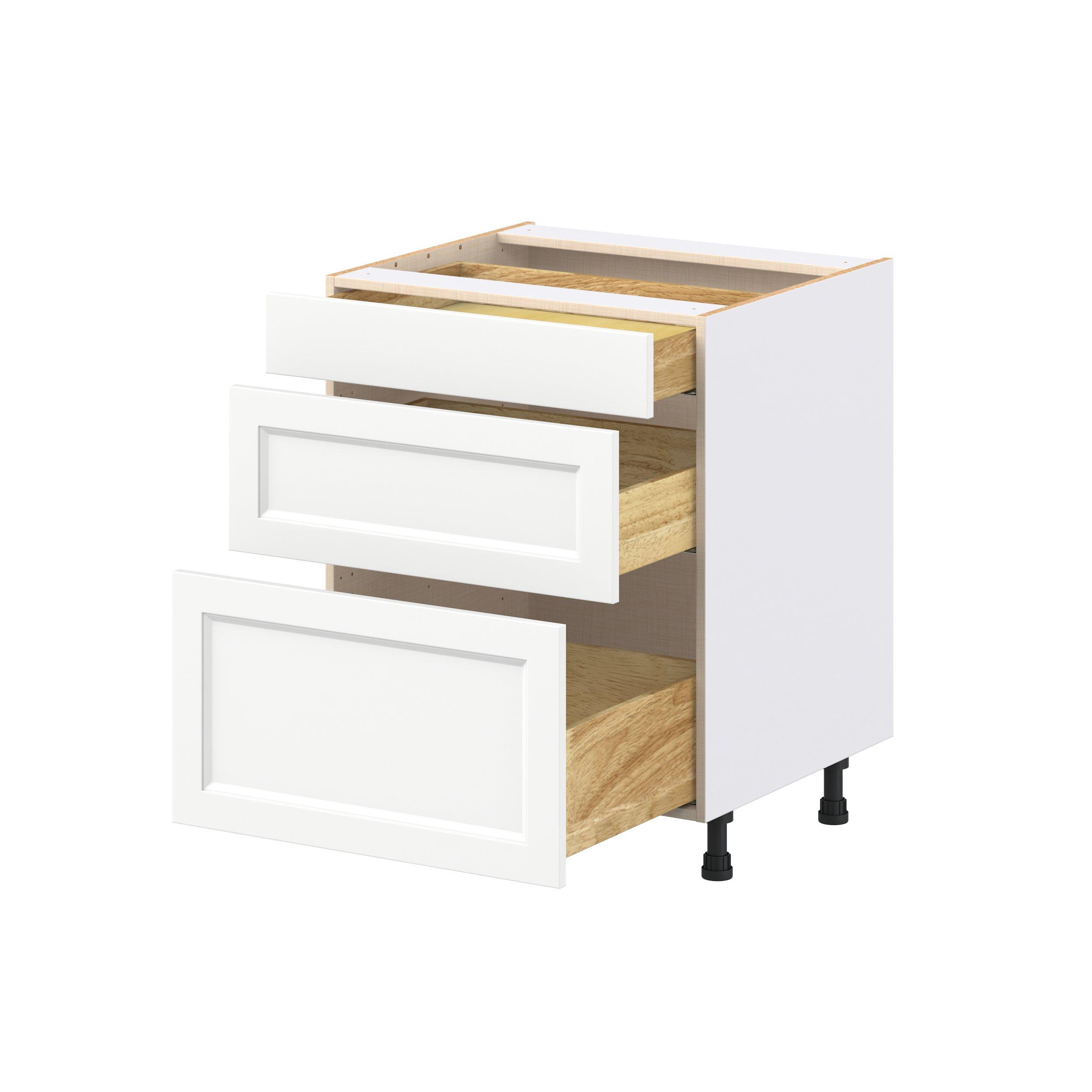 Peachtree 27 in. Painted Bright White Drawer Base Cabinet