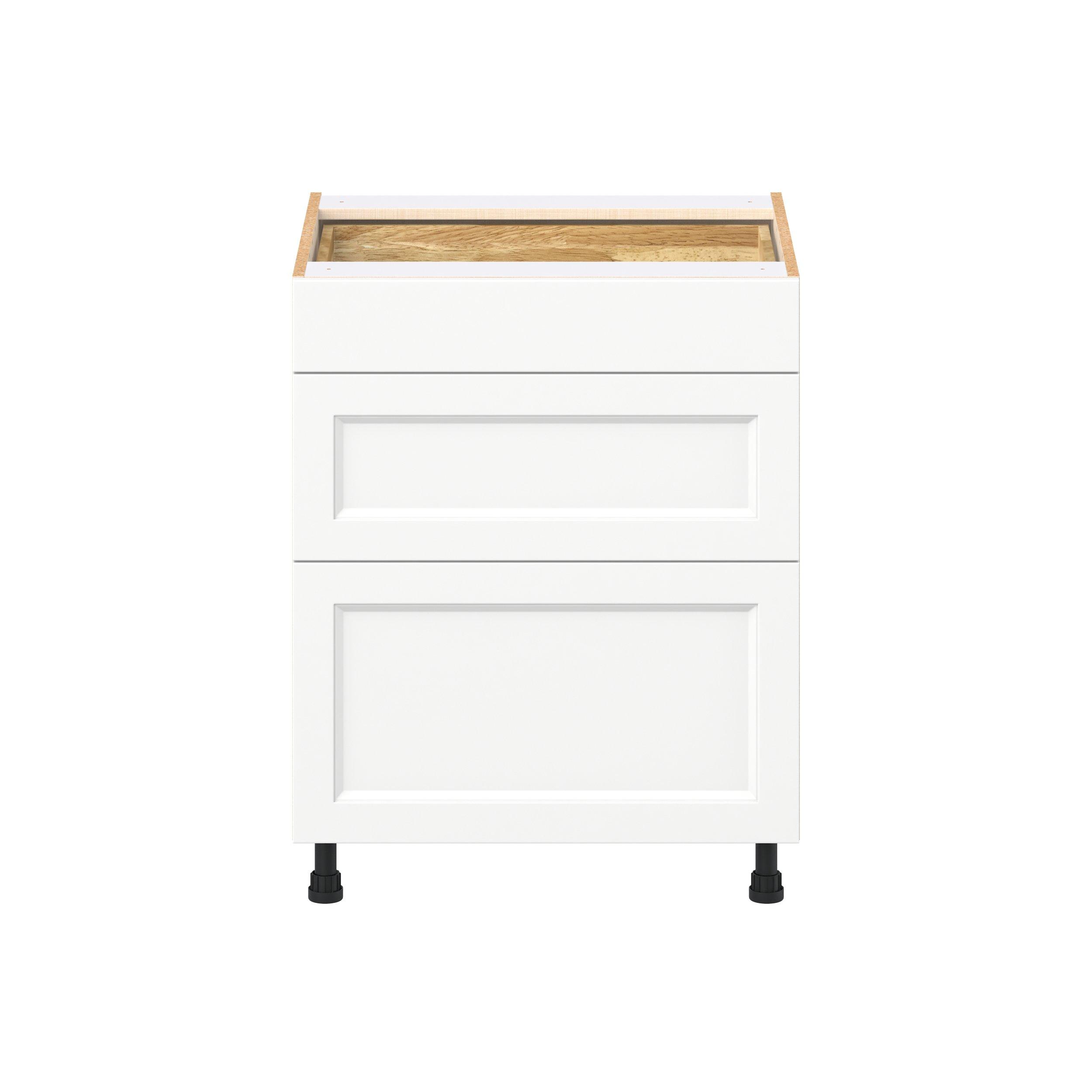 Peachtree 27 in. Painted Bright White Drawer Base Cabinet
