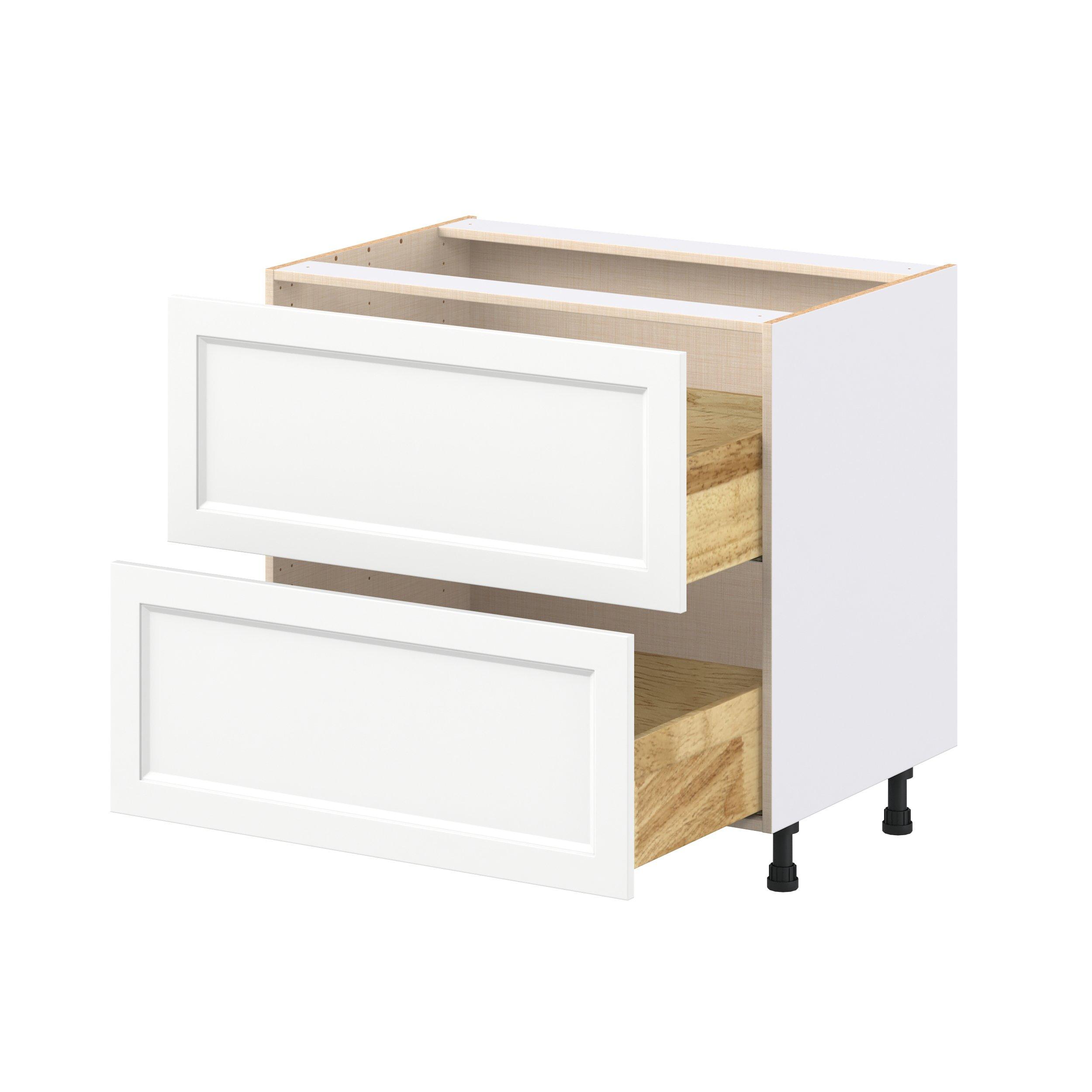Peachtree 36 in. Painted Bright White Drawer Base Cabinet