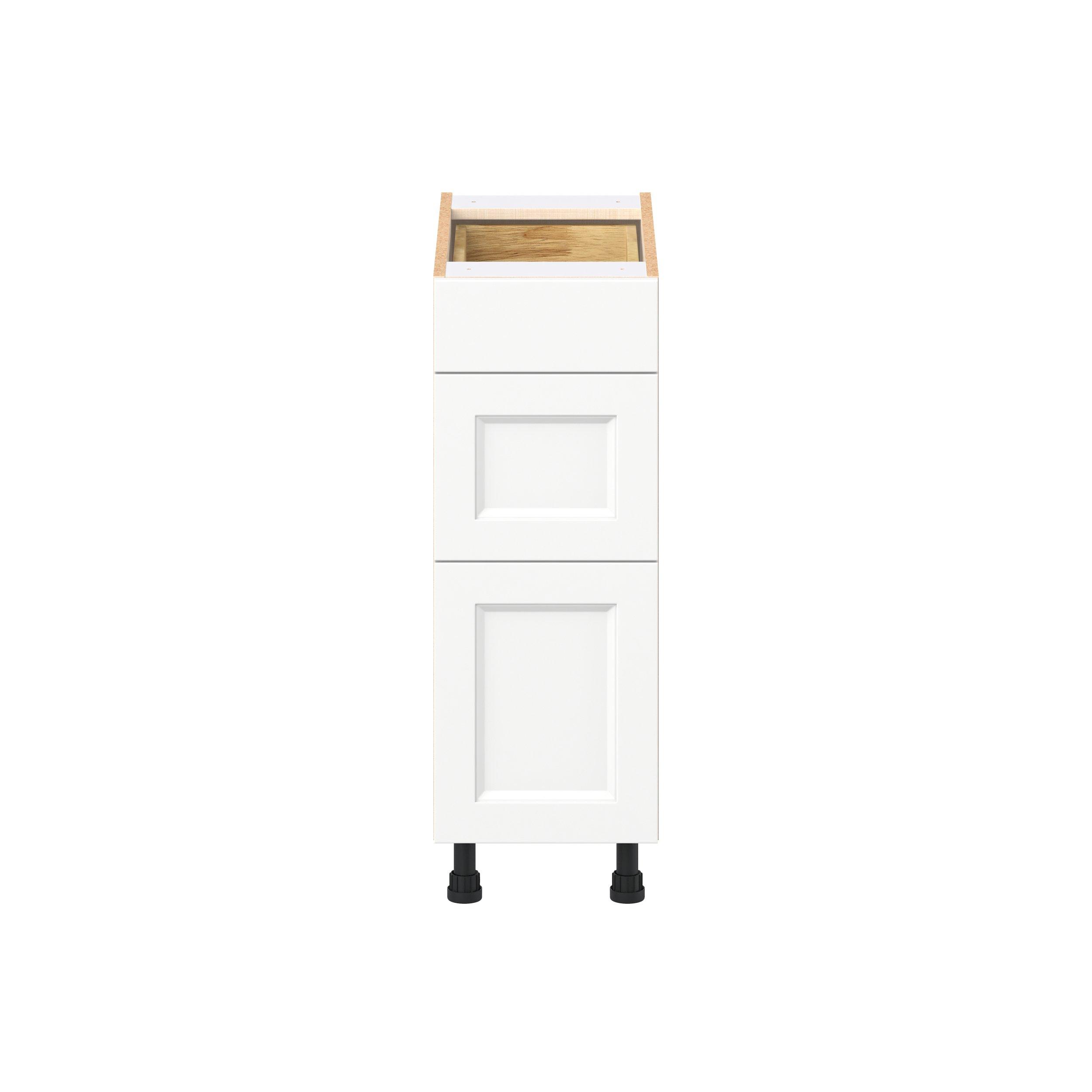 Peachtree 12 in. Painted Bright White Drawer Base Cabinet