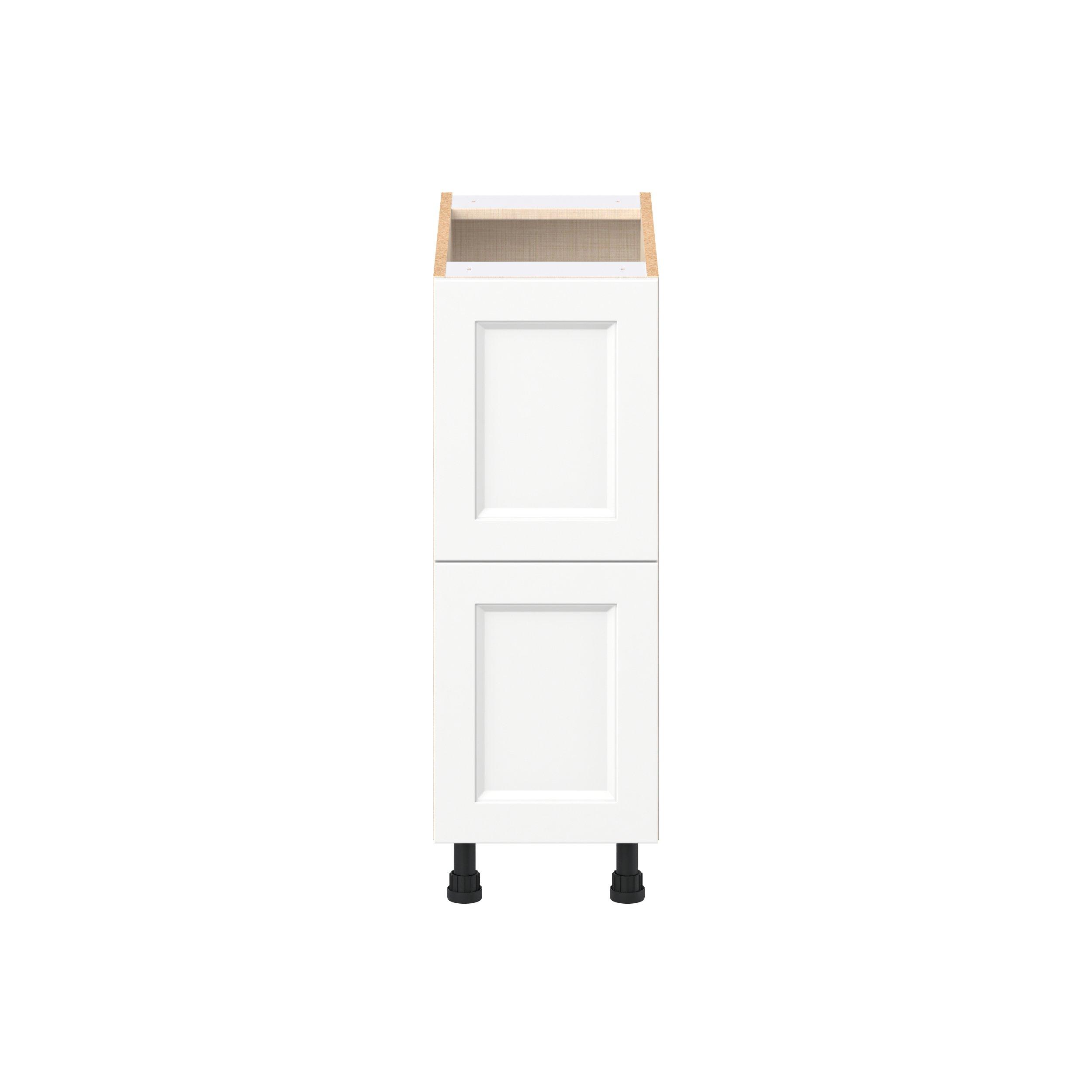 Peachtree 12 in. Painted Bright White Drawer Base Cabinet