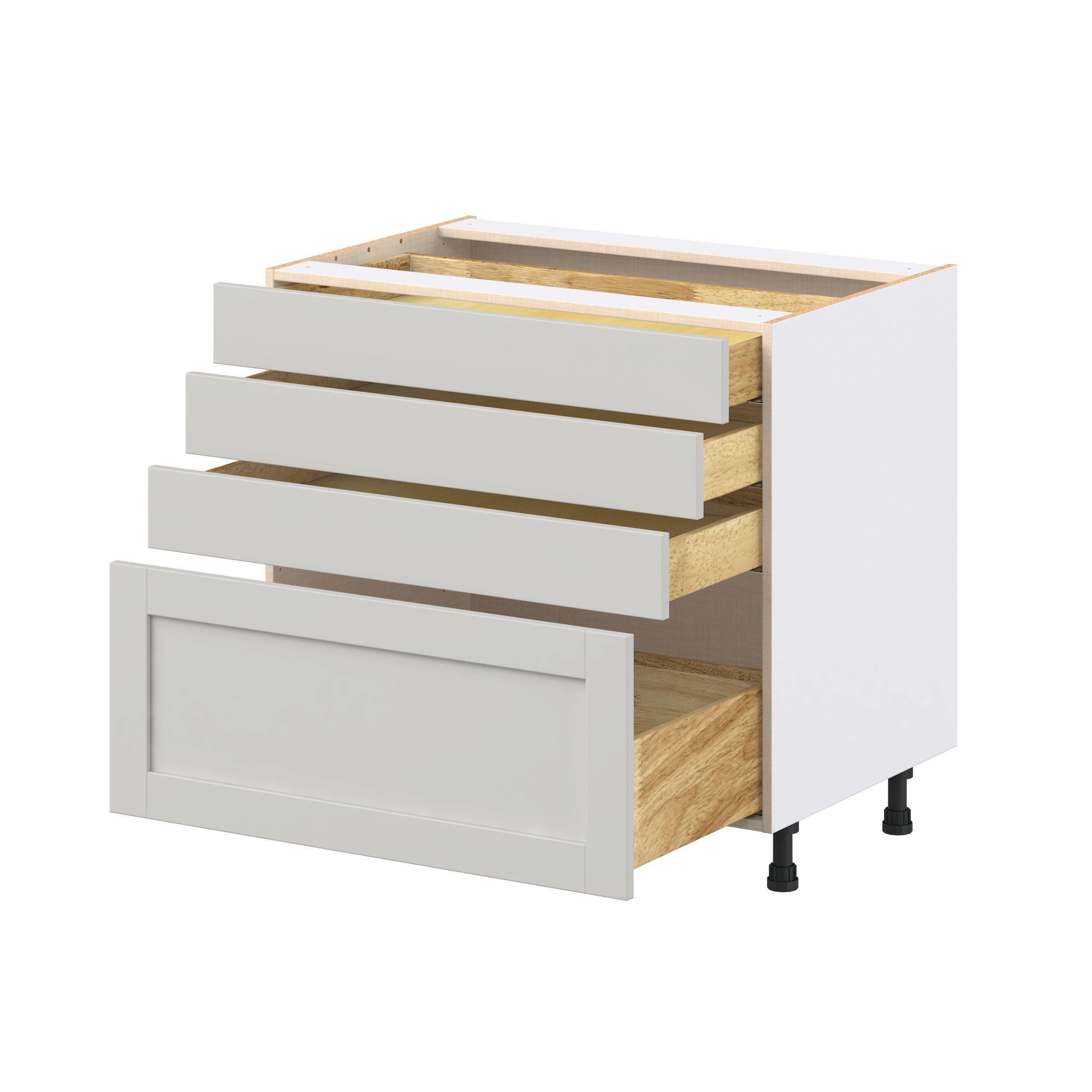 Summerhill 36 in. Light Gray Drawer Base Cabinet