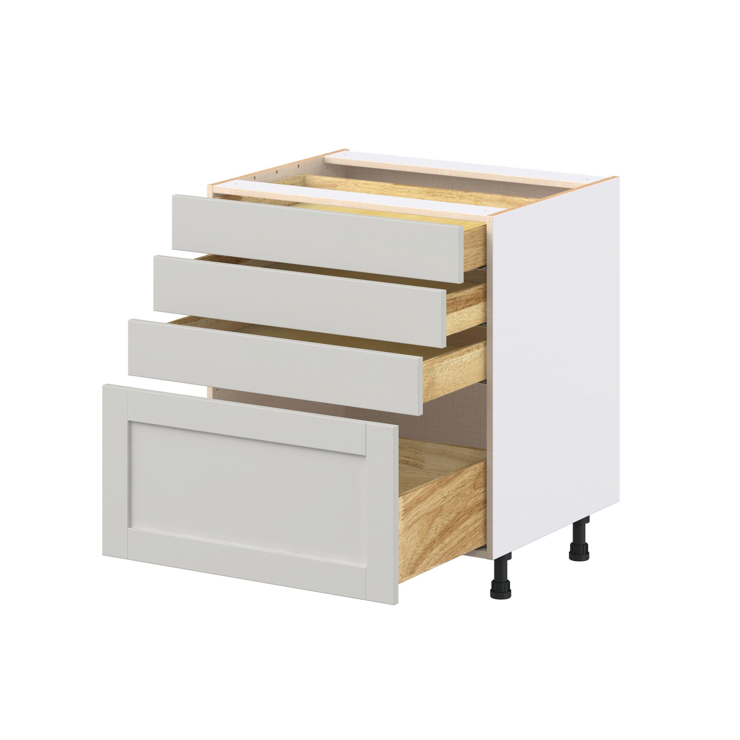 Summerhill 30 in. Light Gray Drawer Base Cabinet