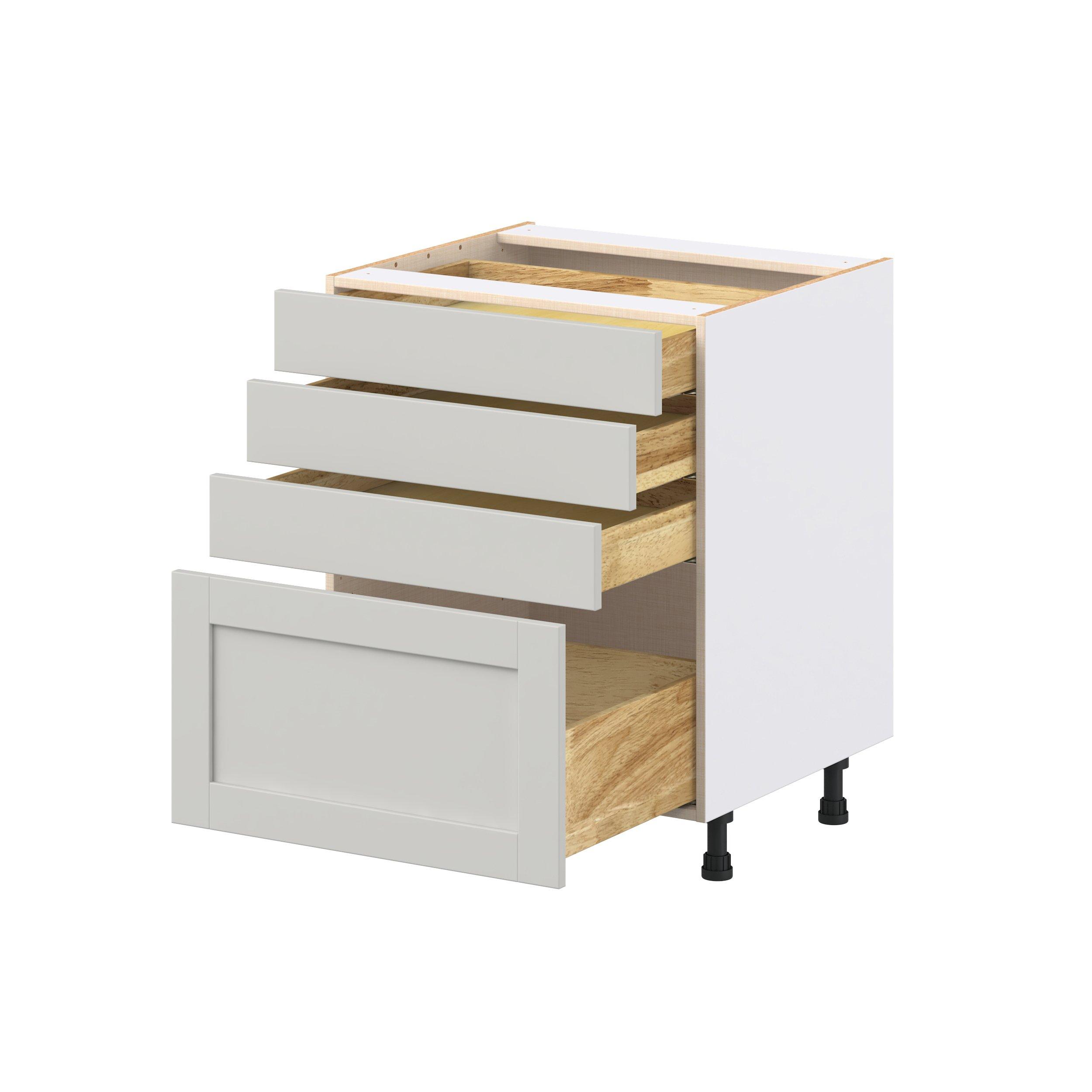 Summerhill 27 in. Light Gray Drawer Base Cabinet