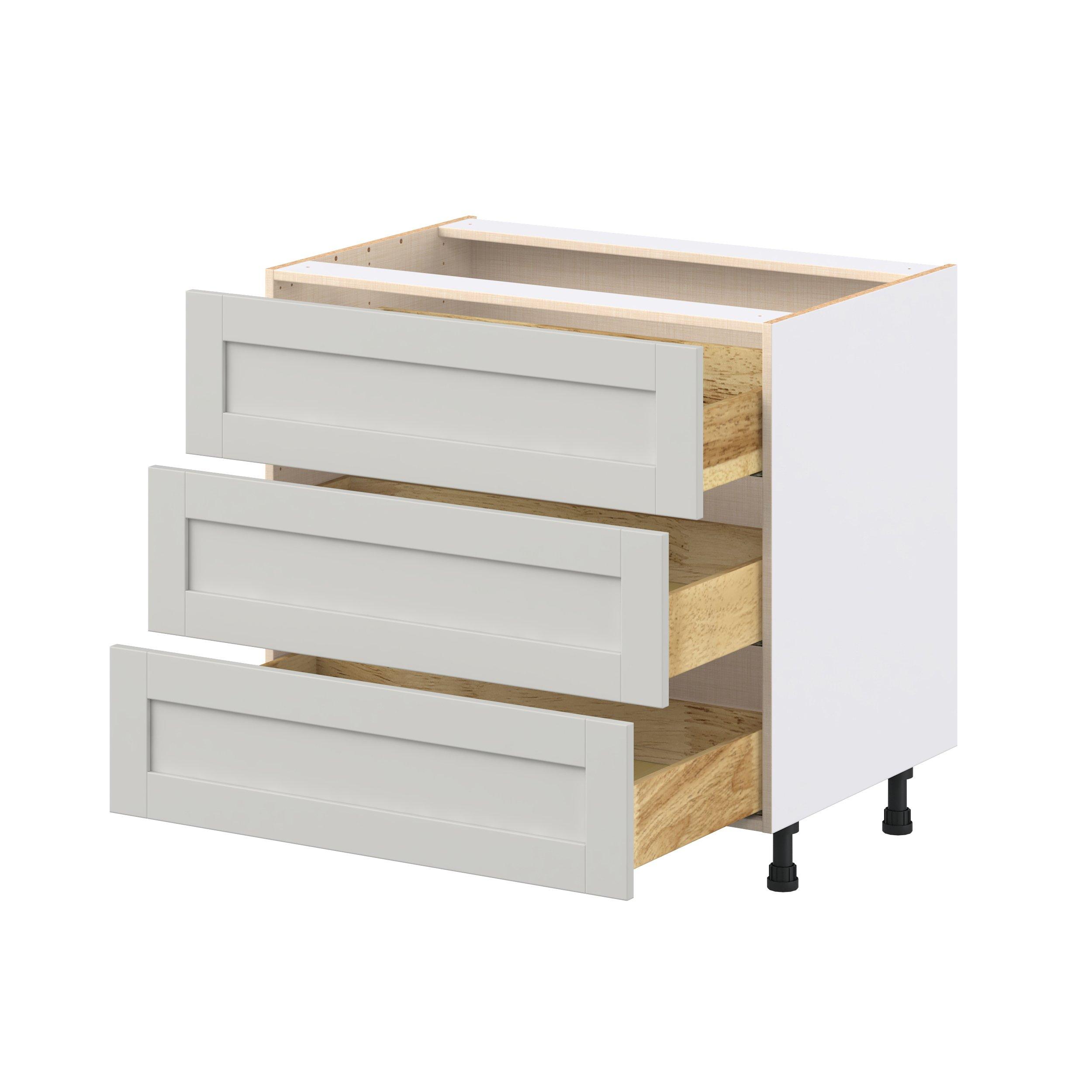 Summerhill 36 in. Light Gray Drawer Base Cabinet
