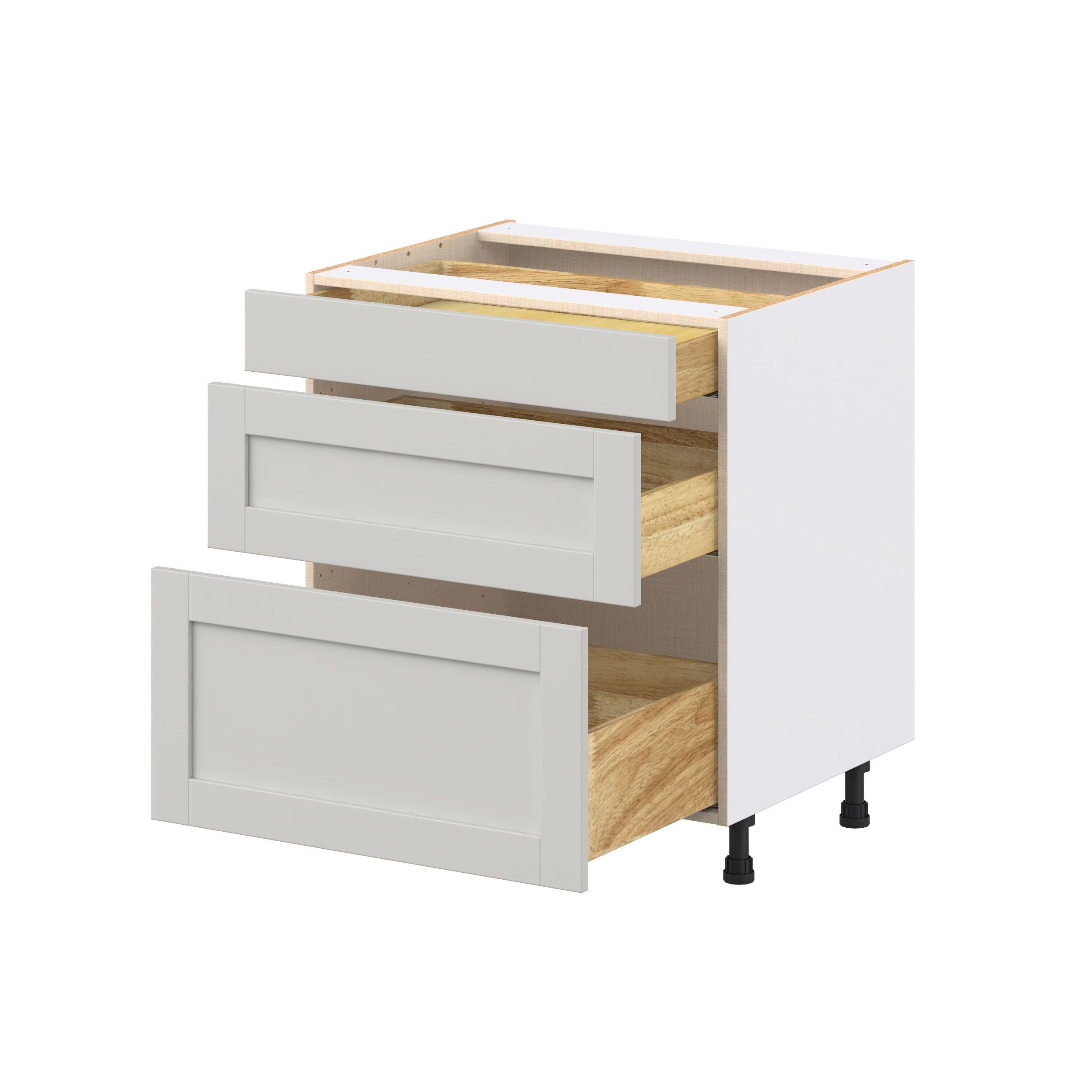 Summerhill 30 in. Light Gray Drawer Base Cabinet