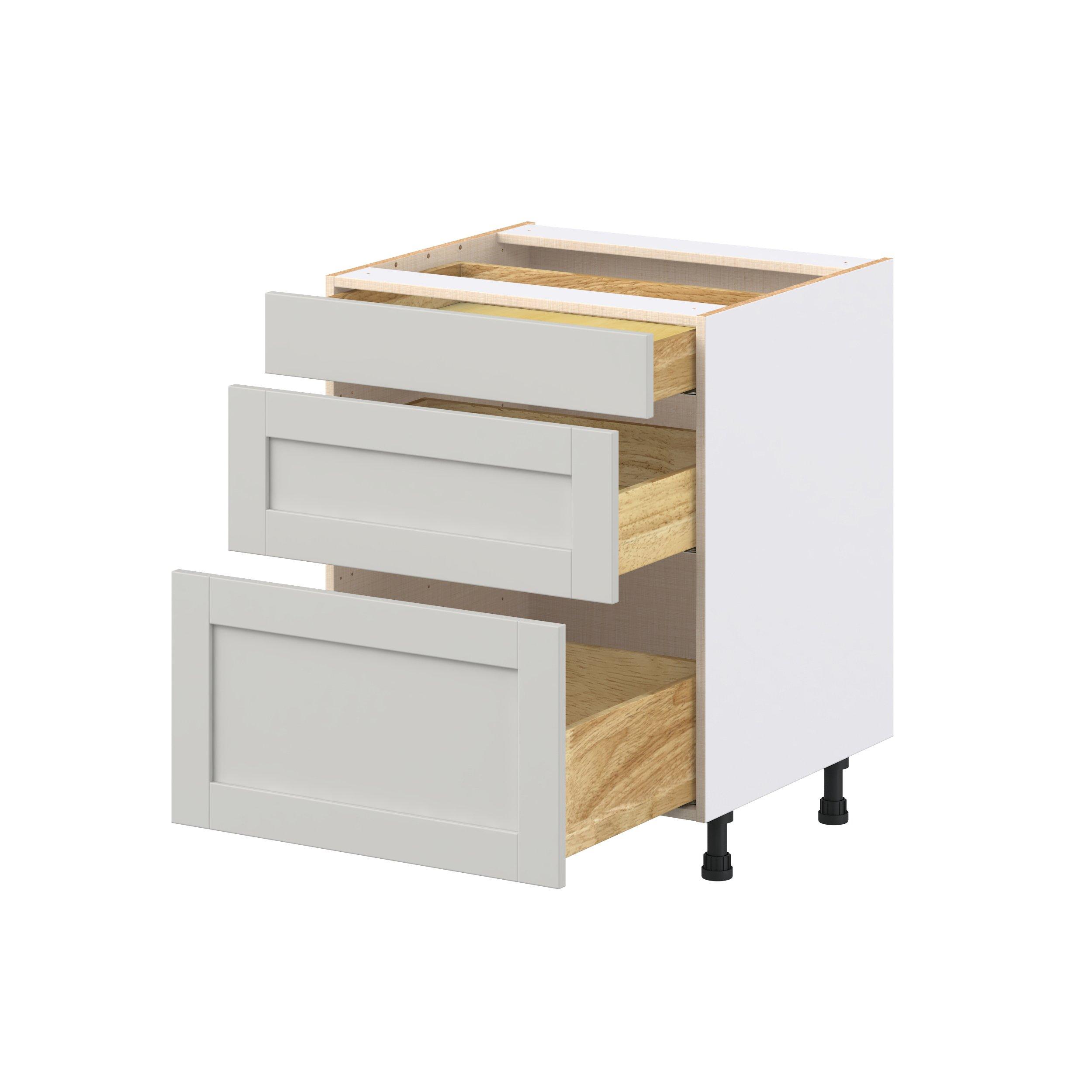 Summerhill 27 in. Light Gray Drawer Base Cabinet