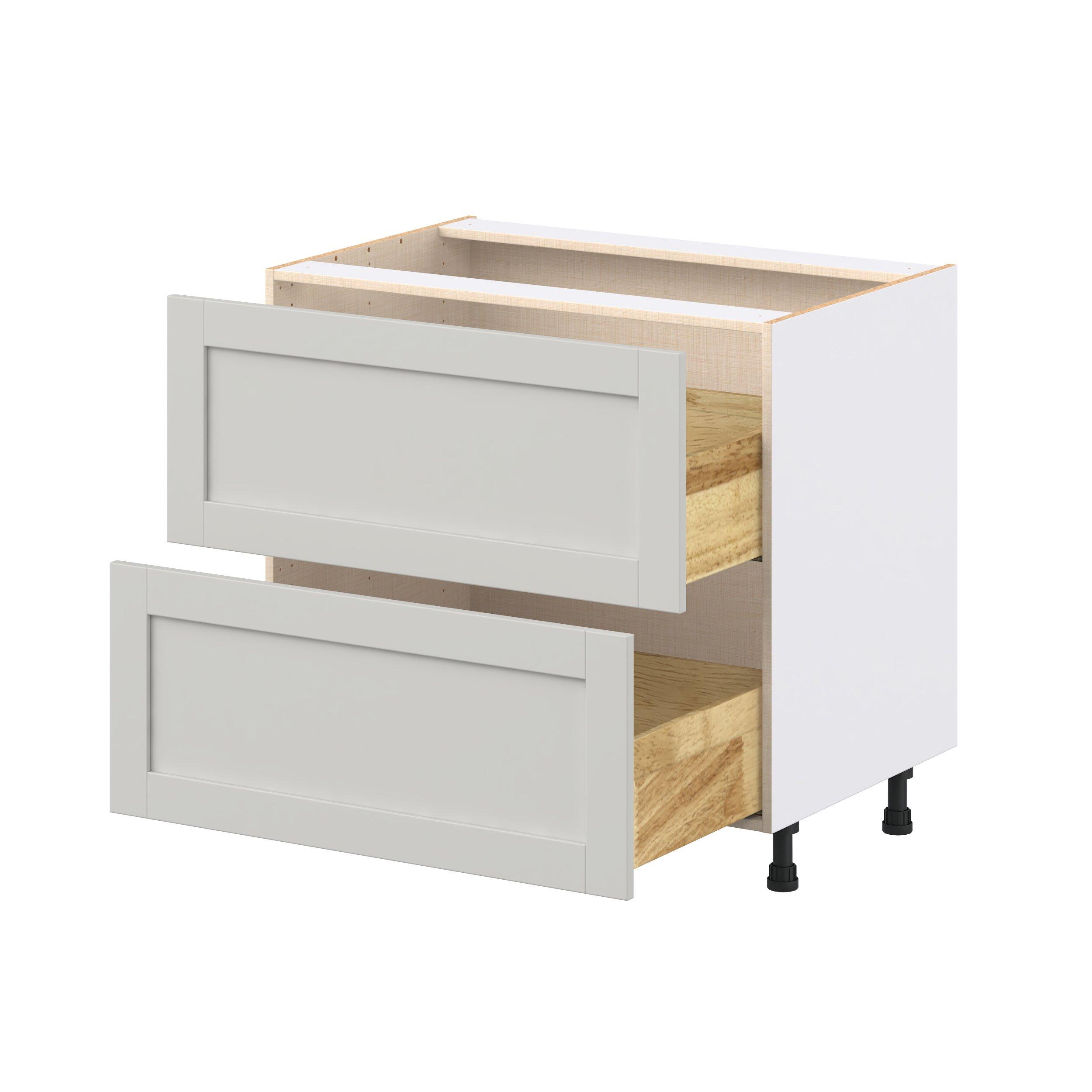 Summerhill 36 in. Light Gray Drawer Base Cabinet