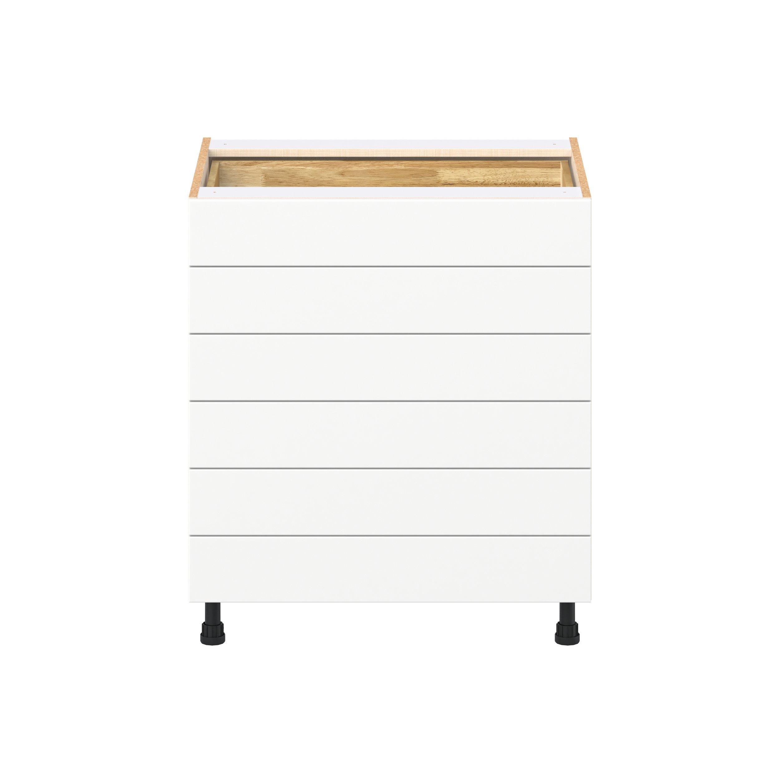 Summerhill 30 in. Bright White Drawer Base Cabinet