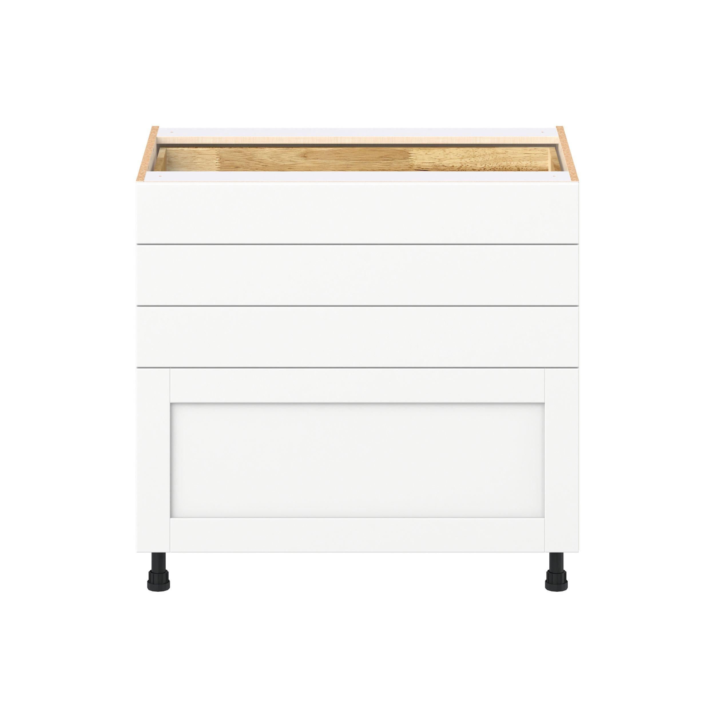 Summerhill 36 in. Bright White Drawer Base Cabinet