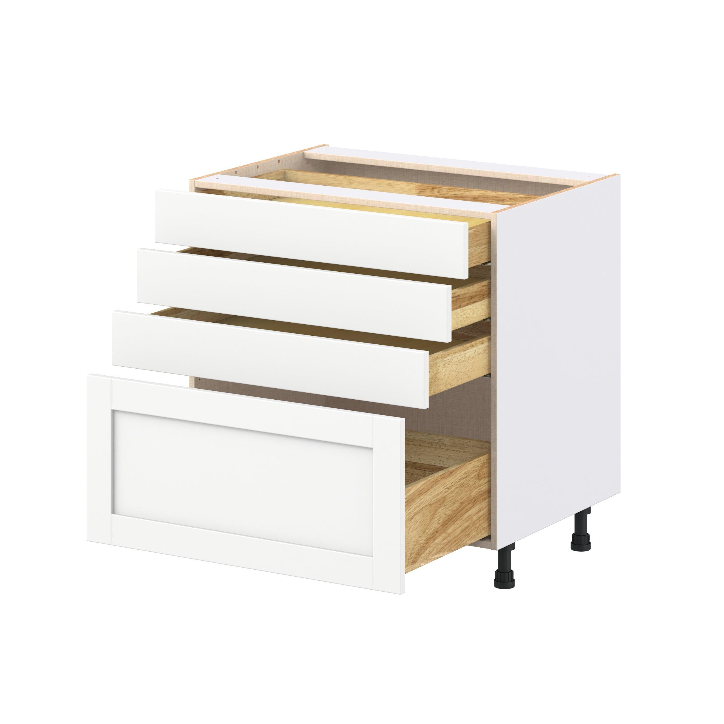 Summerhill 33 in. Bright White Drawer Base Cabinet