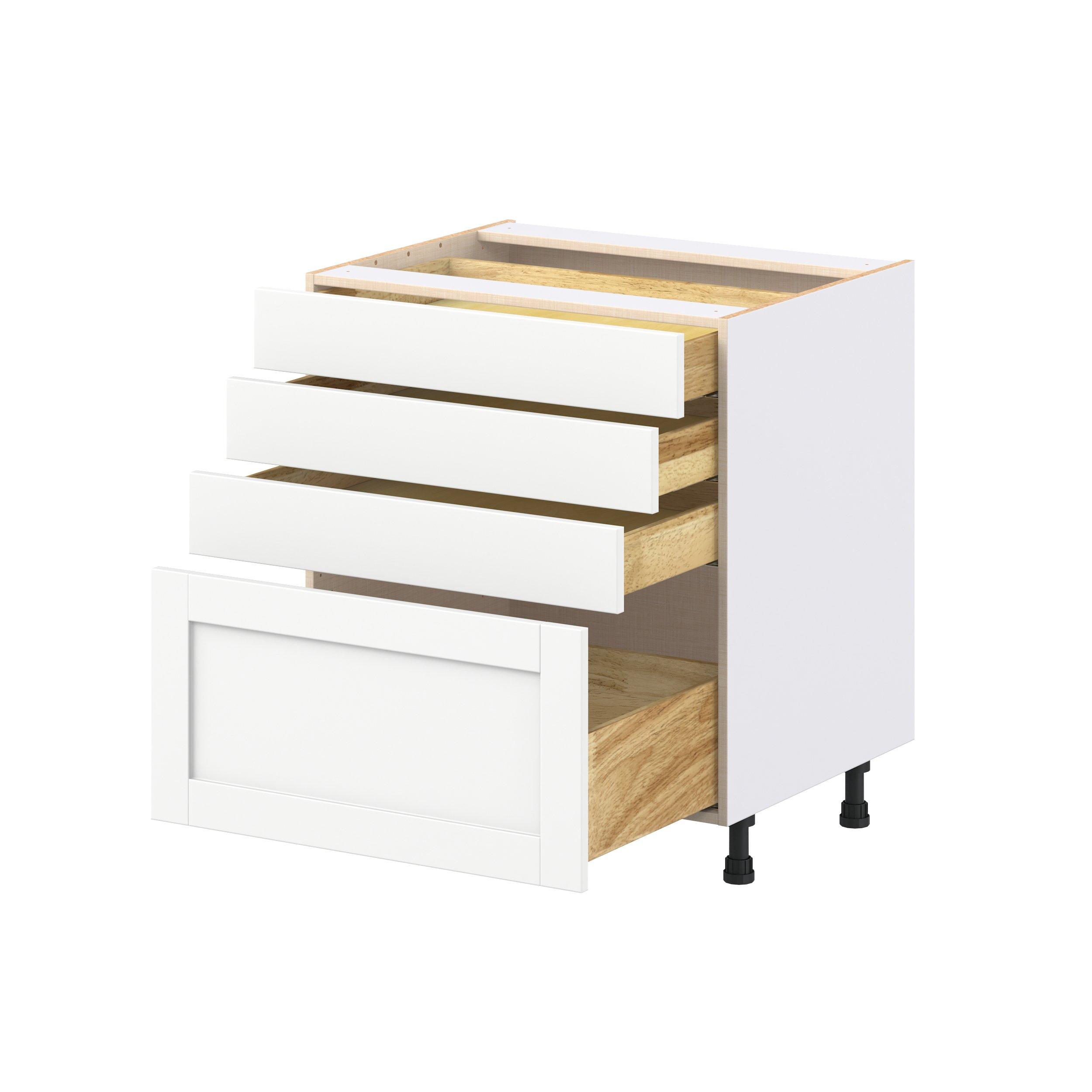 Summerhill 30 in. Bright White Drawer Base Cabinet