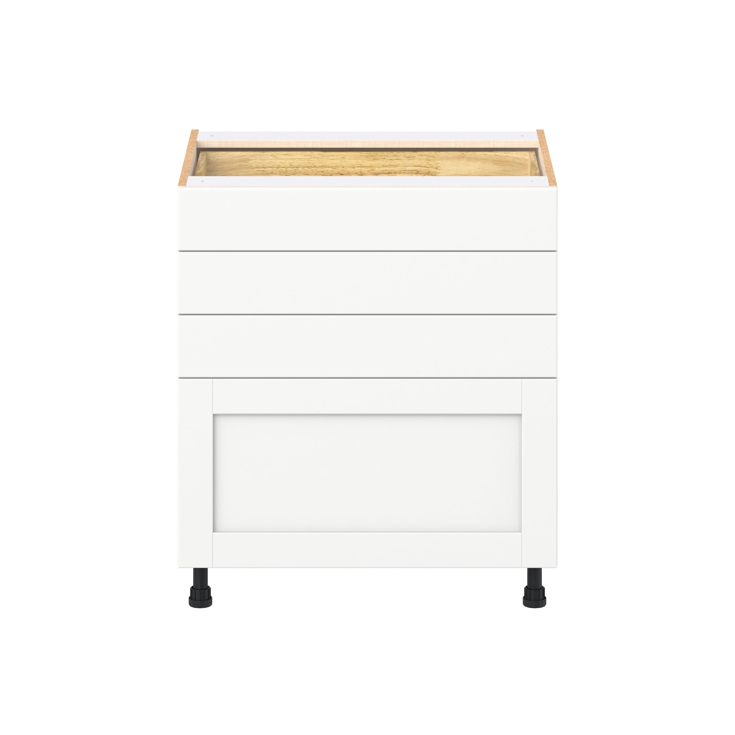 Summerhill 30 in. Bright White Drawer Base Cabinet